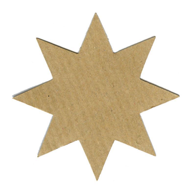 Étiquette à suspendre étoile, brun