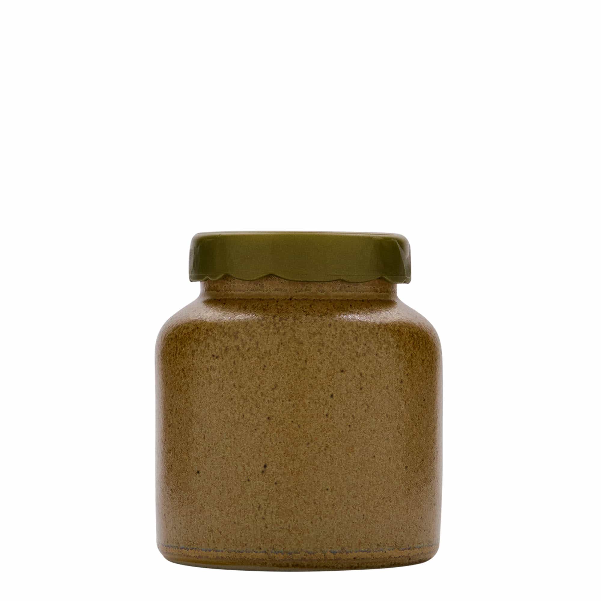 Pot en grès de 270 ml, céramique, brun-cristal, ouverture : couvercle à emboîtement
