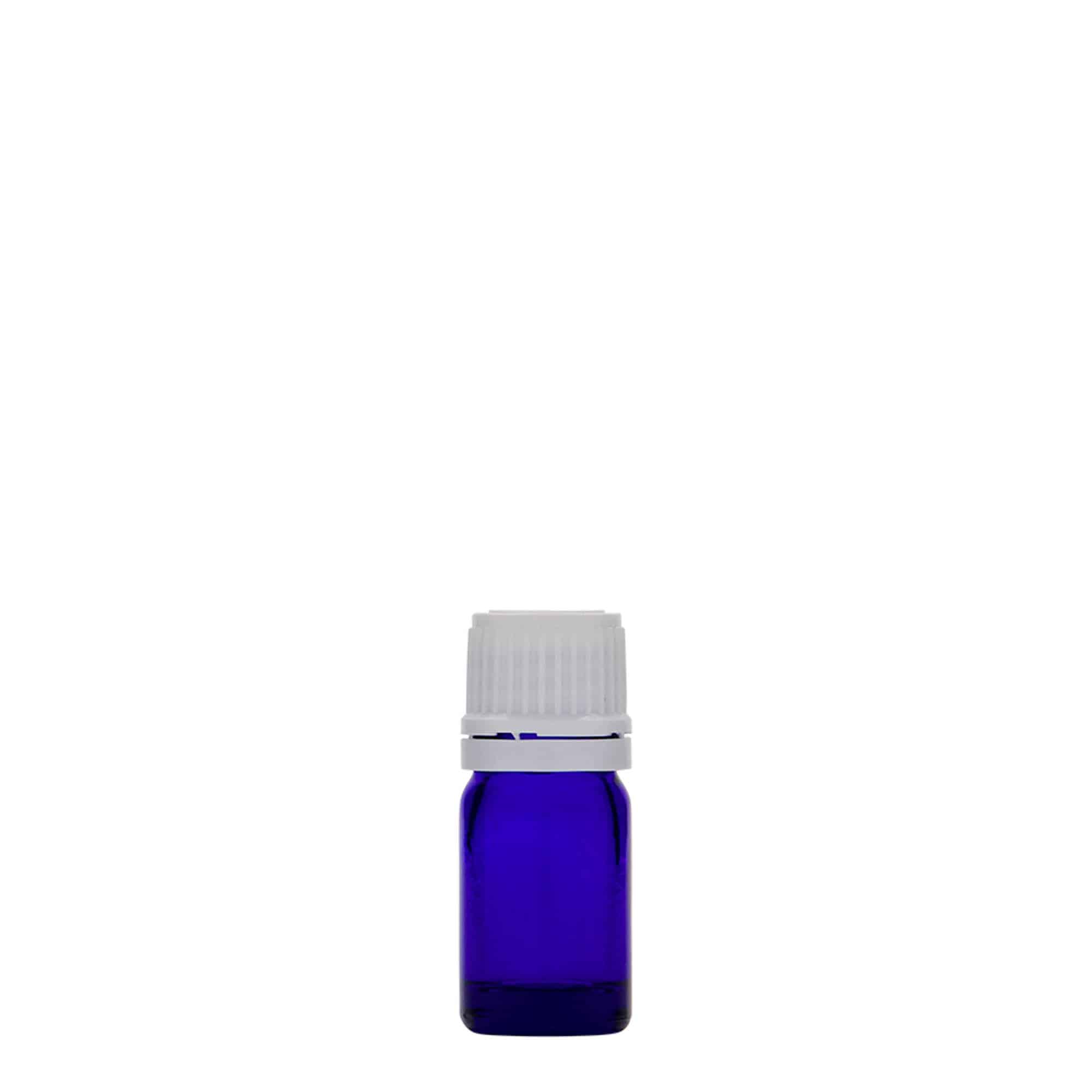 Flacon pharmaceutique 5 ml , verre, bleu roi, col : DIN 18