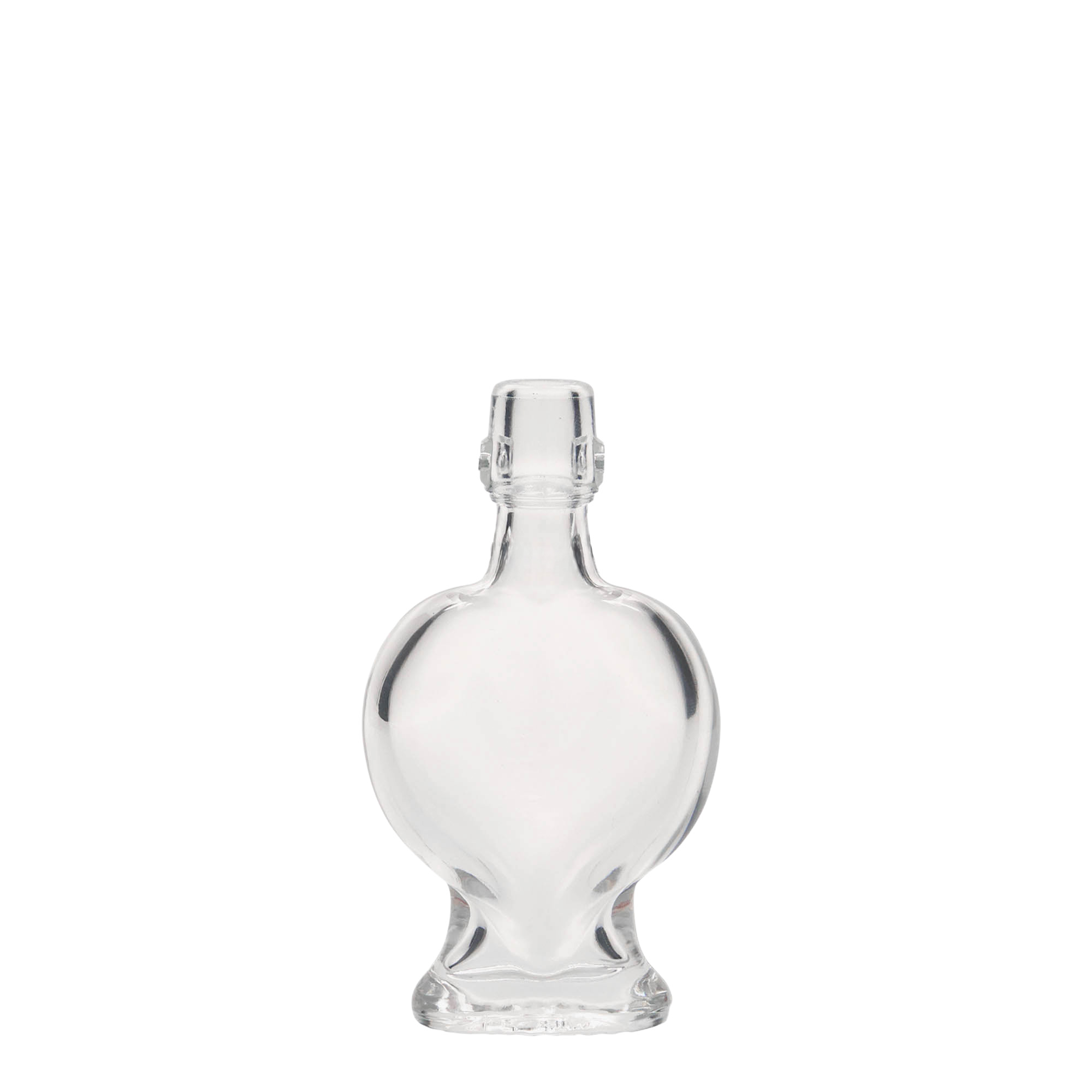 Flacon en verre de 40 ml « Cœur », ouverture : fermeture à bascule