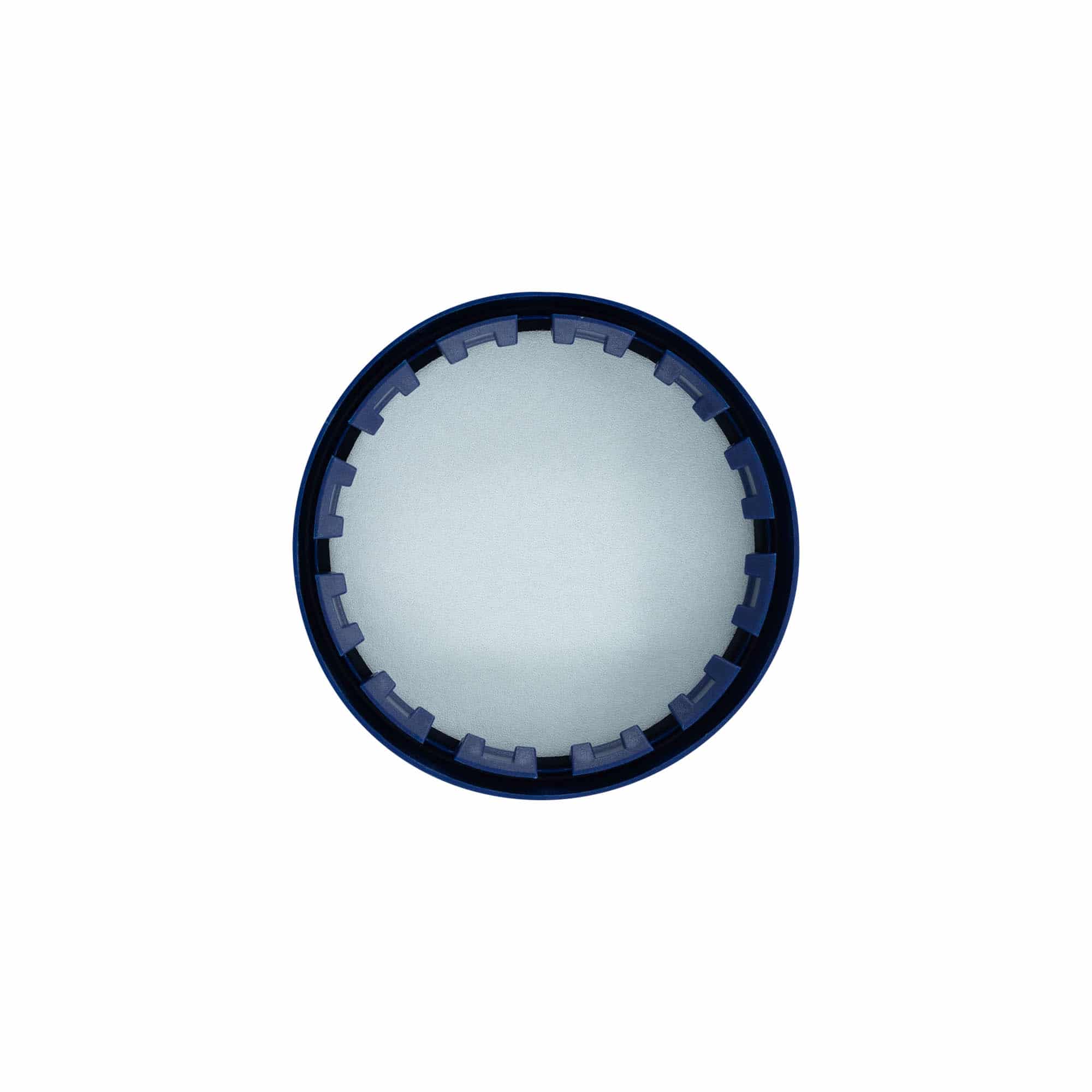 Couvercle-cloche pour pot en céramique à col étroit, plastique PEHD, bleu