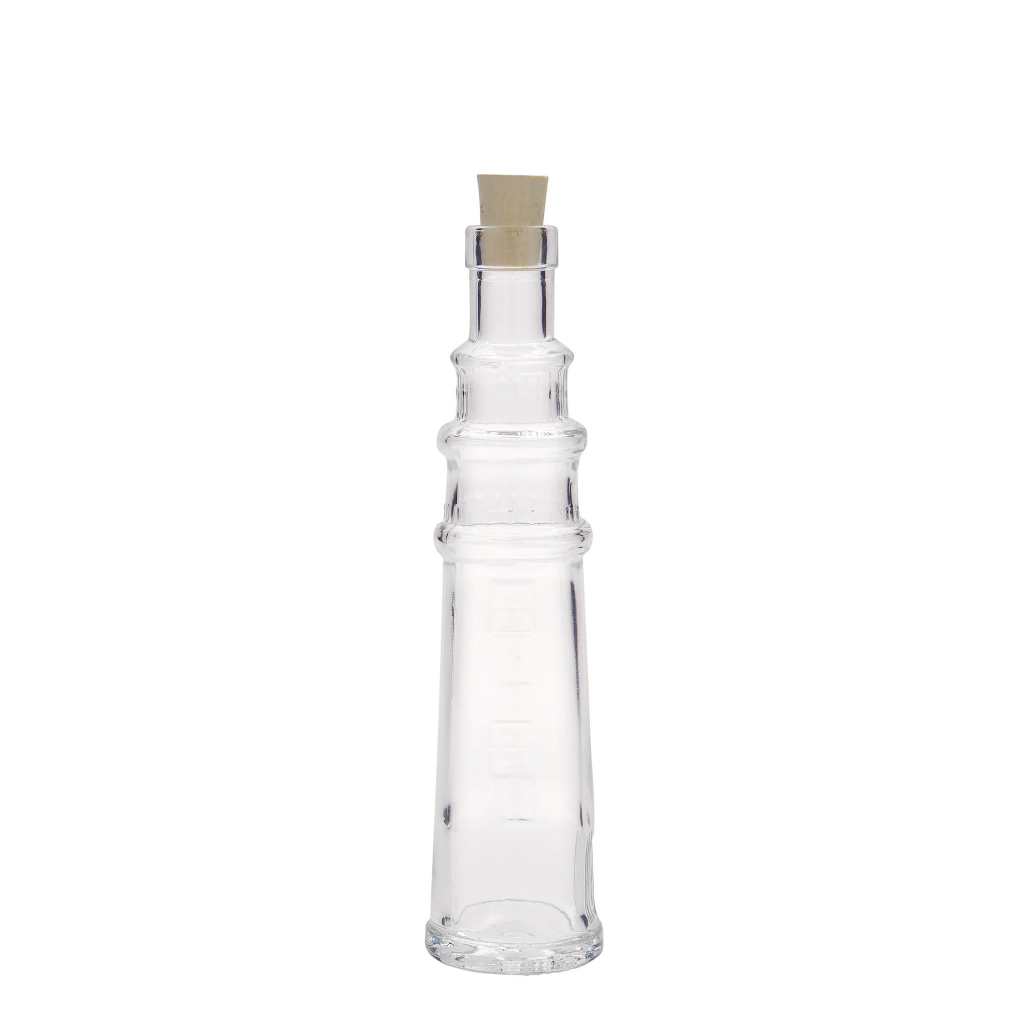 Flacon en verre 100 ml « Leuchtturm », ouverture : bouchon en liège Flacon en verre 100 ml « Leuchtturm », ouverture : bouchon en liège