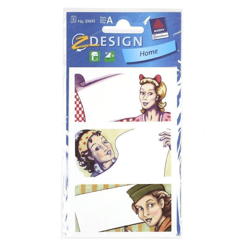 Étiquettes Zweckform « Pop Art », rectangulaires, papier, multicolores
