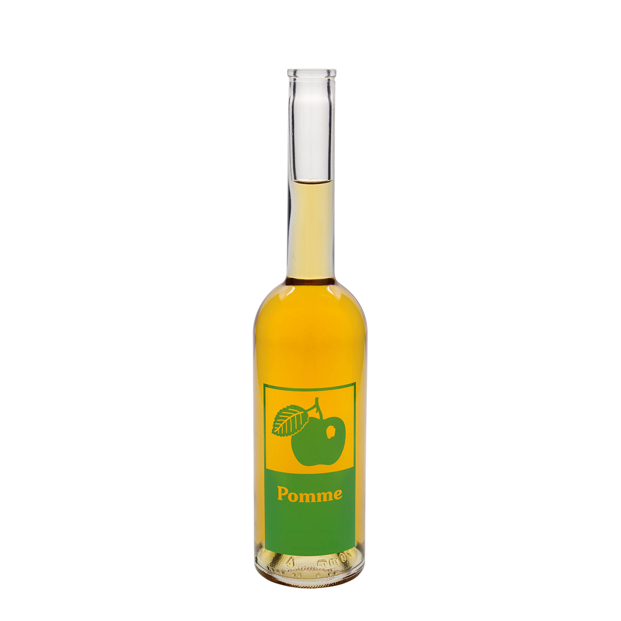 Bouteille en verre 500 ml 'Opera', motif : Pomme, ouverture : bouchon en liège Bouteille en verre 500 ml 'Opera', motif : Pomme, ouverture : bouchon en liège