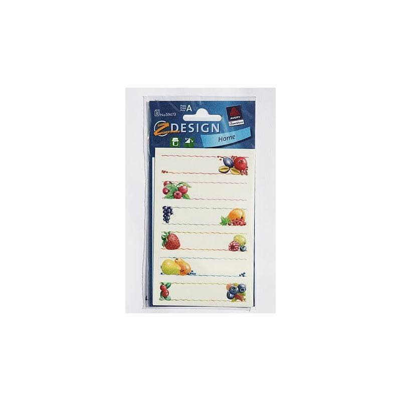 Étiquettes Zweckform « Fruits », rectangulaires, papier, multicolores