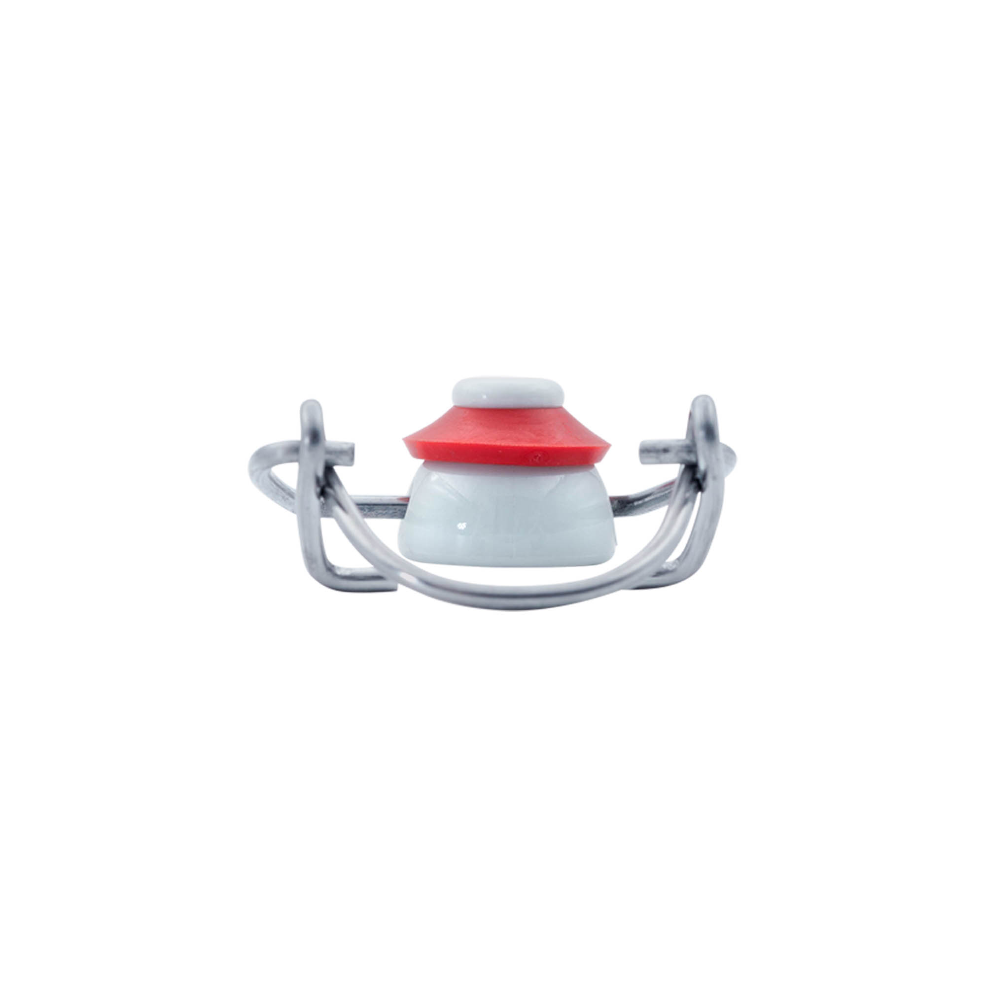 Fermeture à boucle standard #, plastique, rouge-blanc