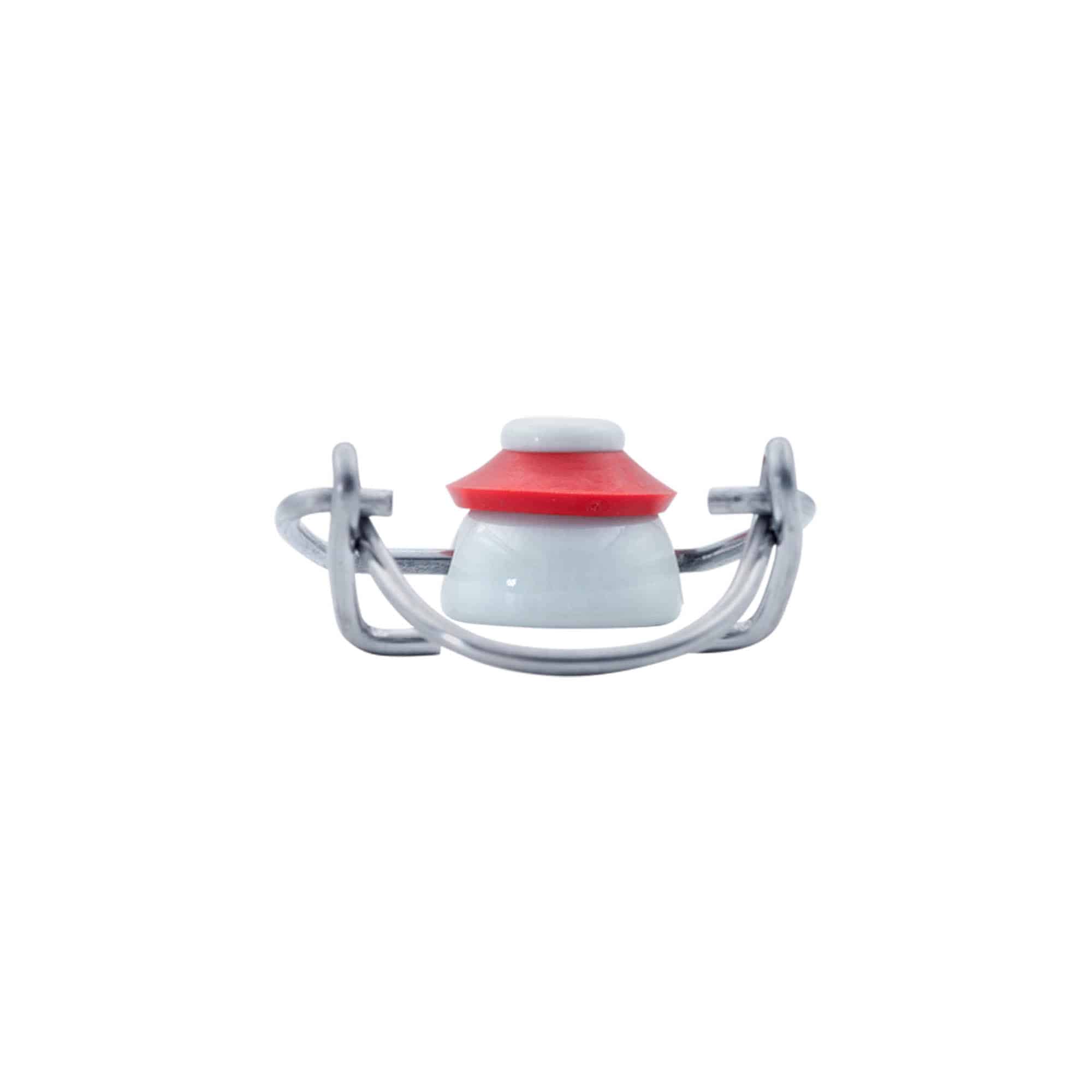 Fermeture à boucle standard #, plastique, rouge-blanc
