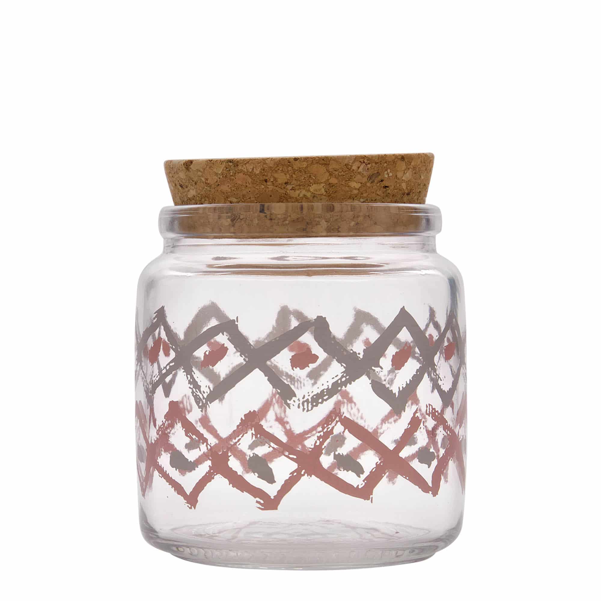 Pot rond 750 ml 'Giara', motif : manolibera rosa, bouchage: bouchon