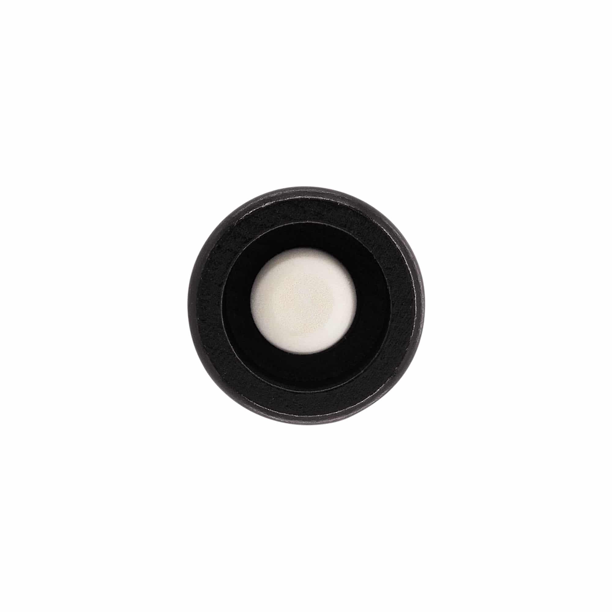 Bouchon à poignée 19 mm "Melon", bois/PE, noir, pour embouchure : liège