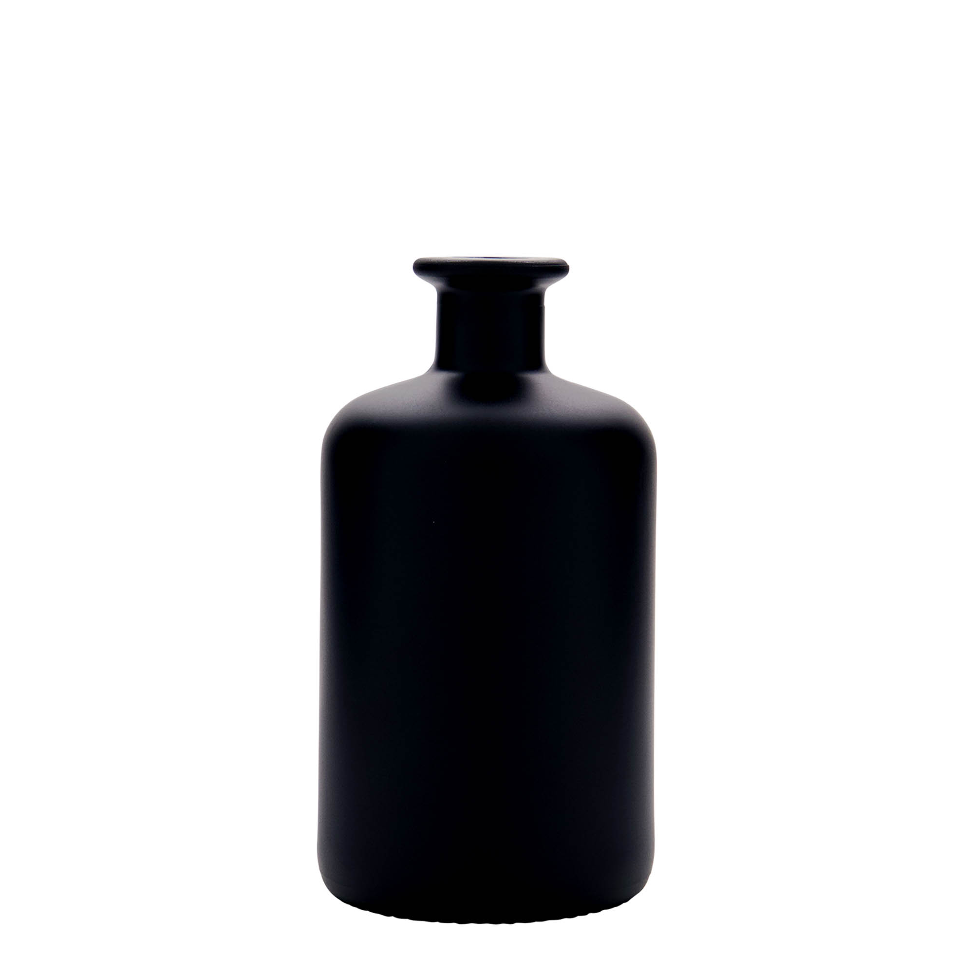 Flacon en verre de 500 ml, style pharmacien, noir, ouverture : bouchon en liège