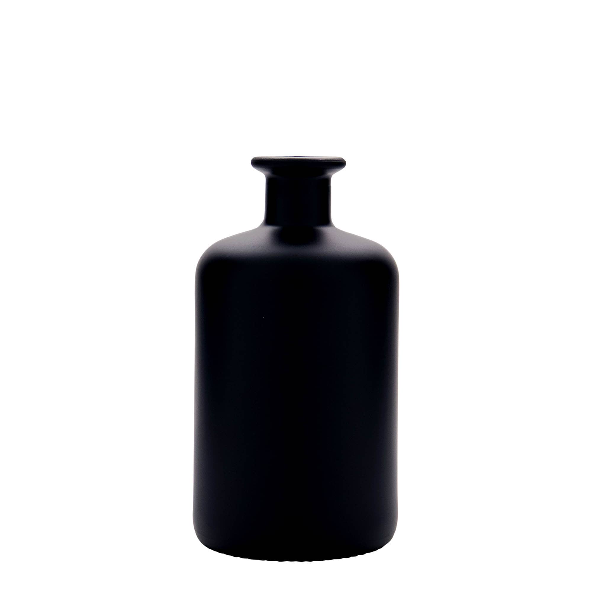 Flacon en verre de 500 ml, style pharmacien, noir, ouverture : bouchon en liège