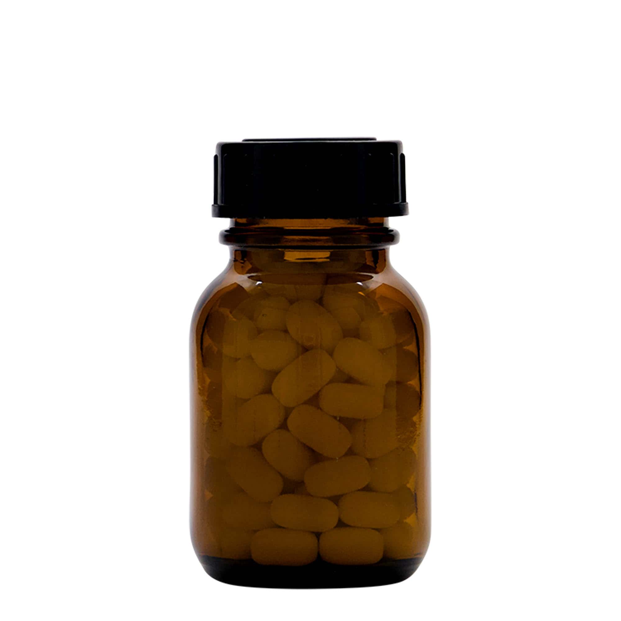 50 ml flacon à col large, brun, ouverture : DIN 32