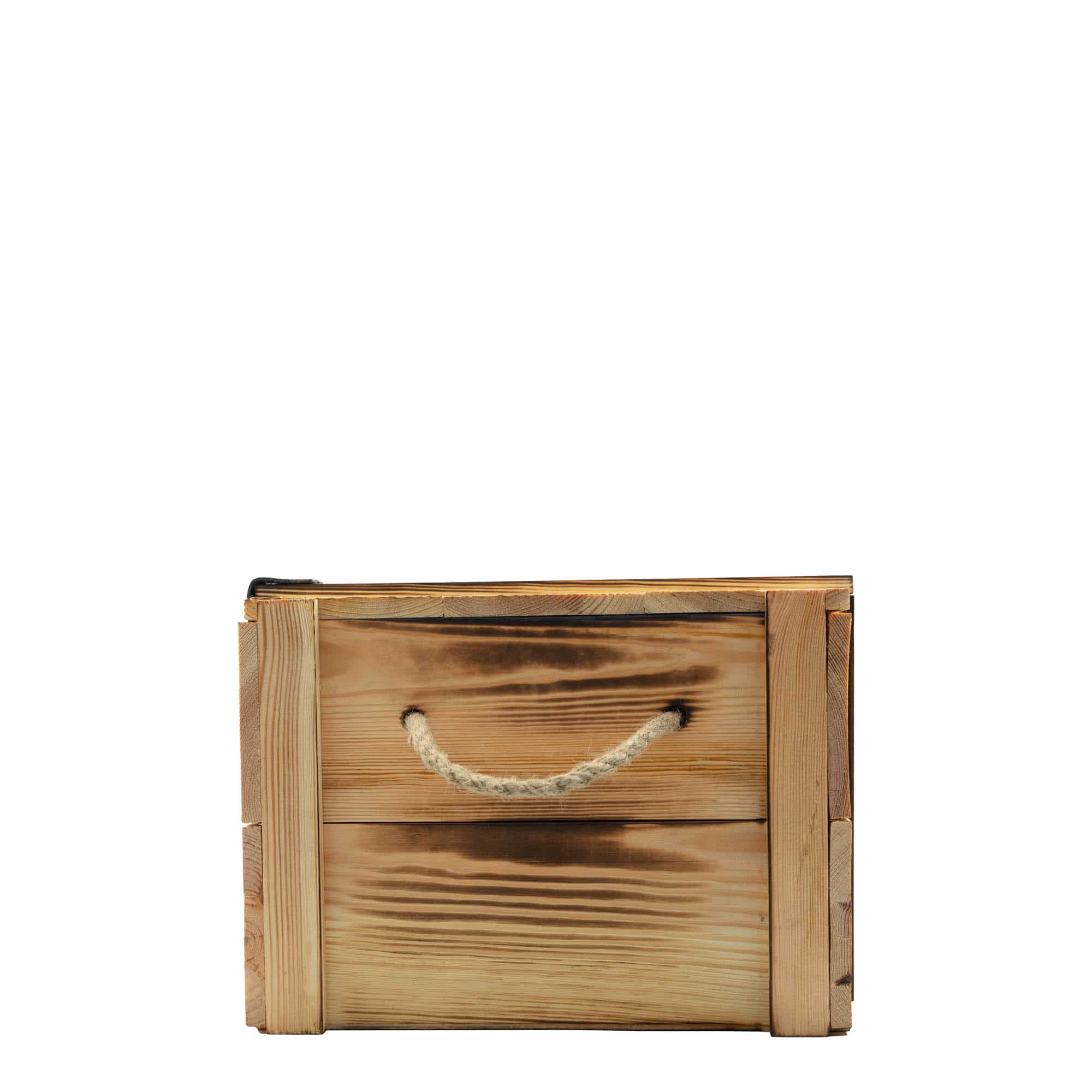 Caisse à vin pour 6 bouteilles, rectangulaire, bois, beige