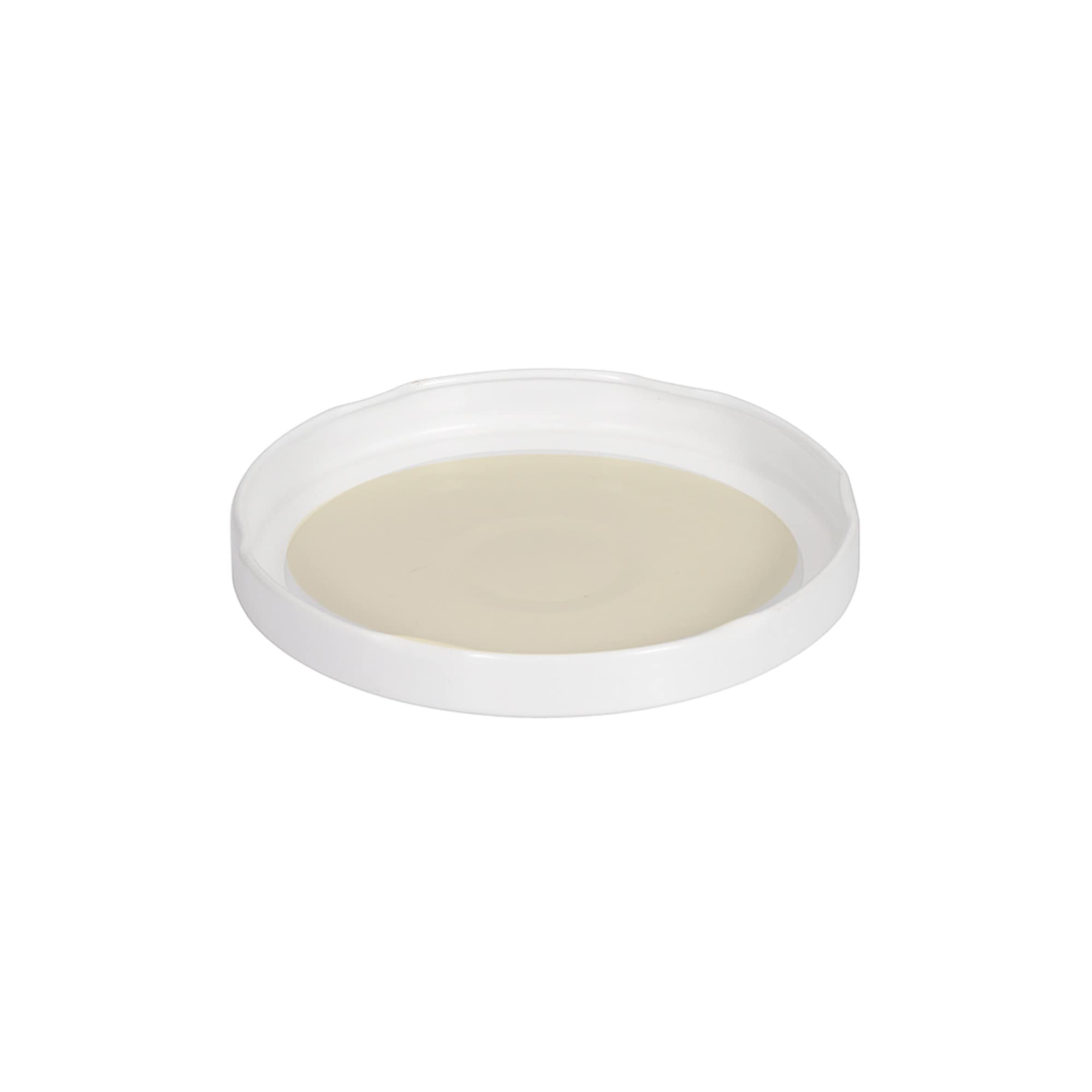 Bouchon à vis, tôle blanche, blanc, pour ouverture : TO 100