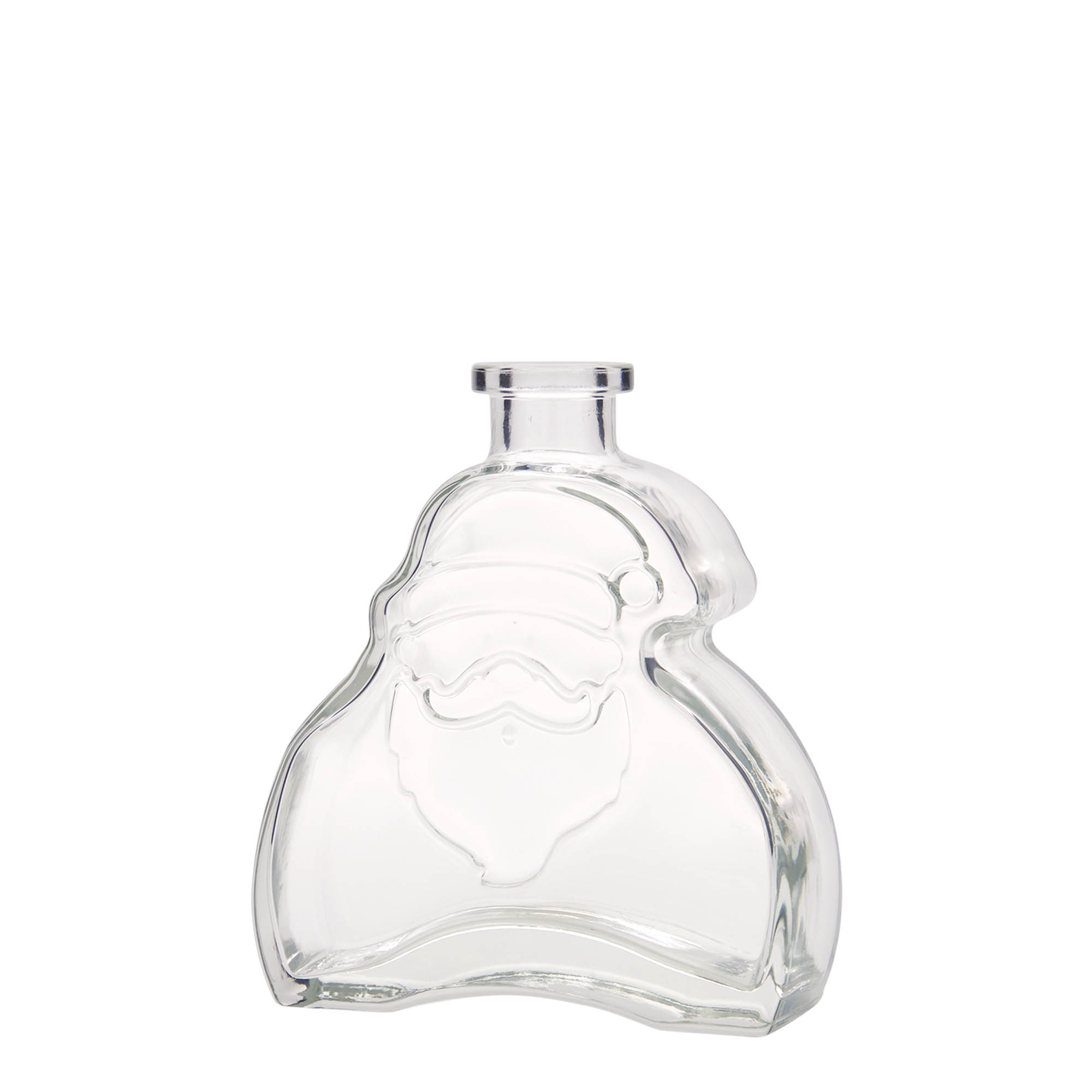 Bouteille en verre de 200 ml « Père Noël », ouverture : bouchon en liège Bouteille en verre de 200 ml « Père Noël », ouverture : bouchon en liège