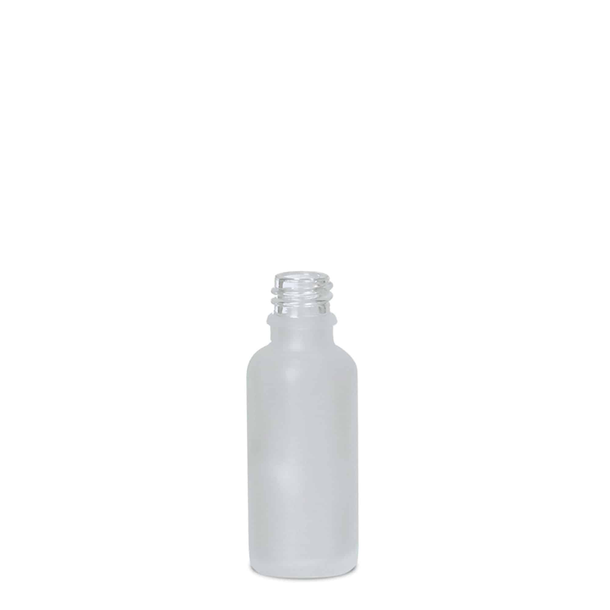 Flacon médical 30 ml, verre, givré, goulot : DIN 18 Flacon médical 30 ml, verre, givré, goulot : DIN 18