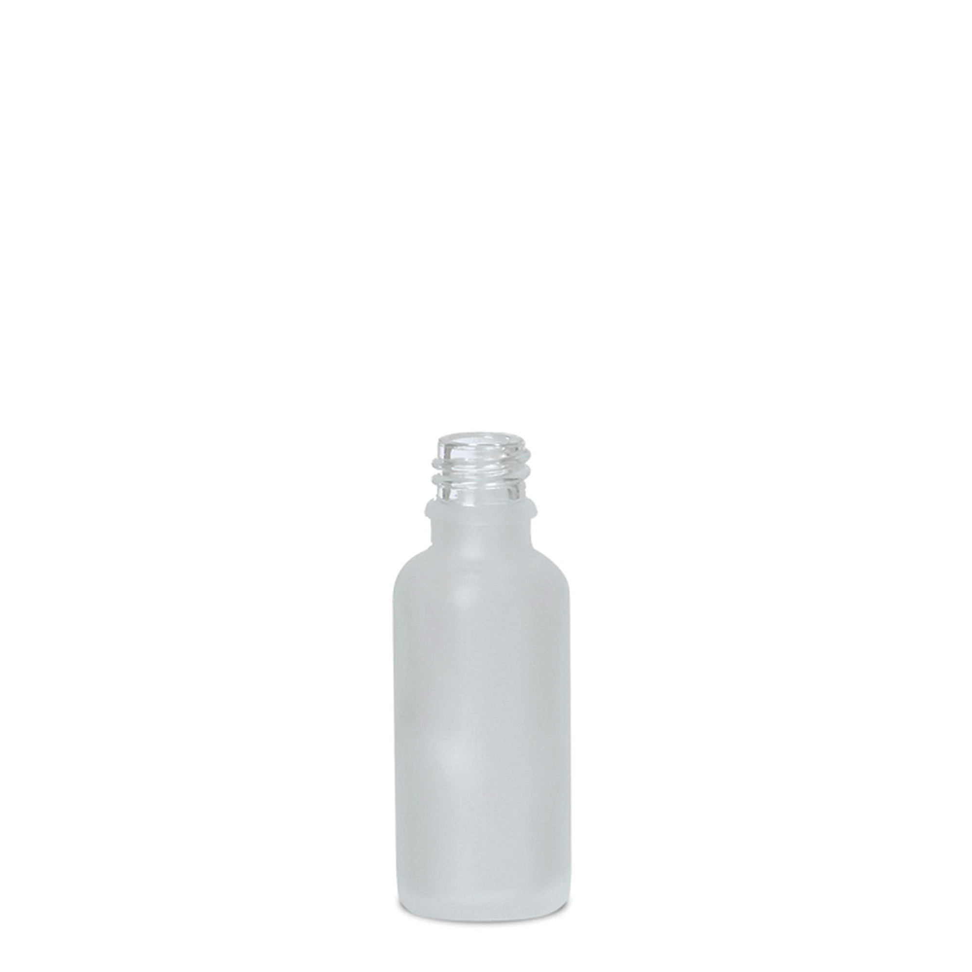 Flacon médical 30 ml, verre, givré, ouverture : DIN 18 Flacon médical 30 ml, verre, givré, ouverture : DIN 18