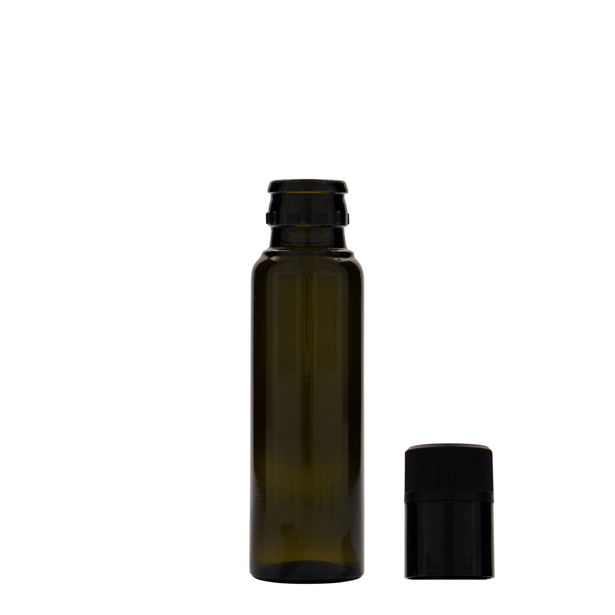 Flacon vinaigre/huile 100 ml 'Willy New', verre, vert antique, ouverture : DOP