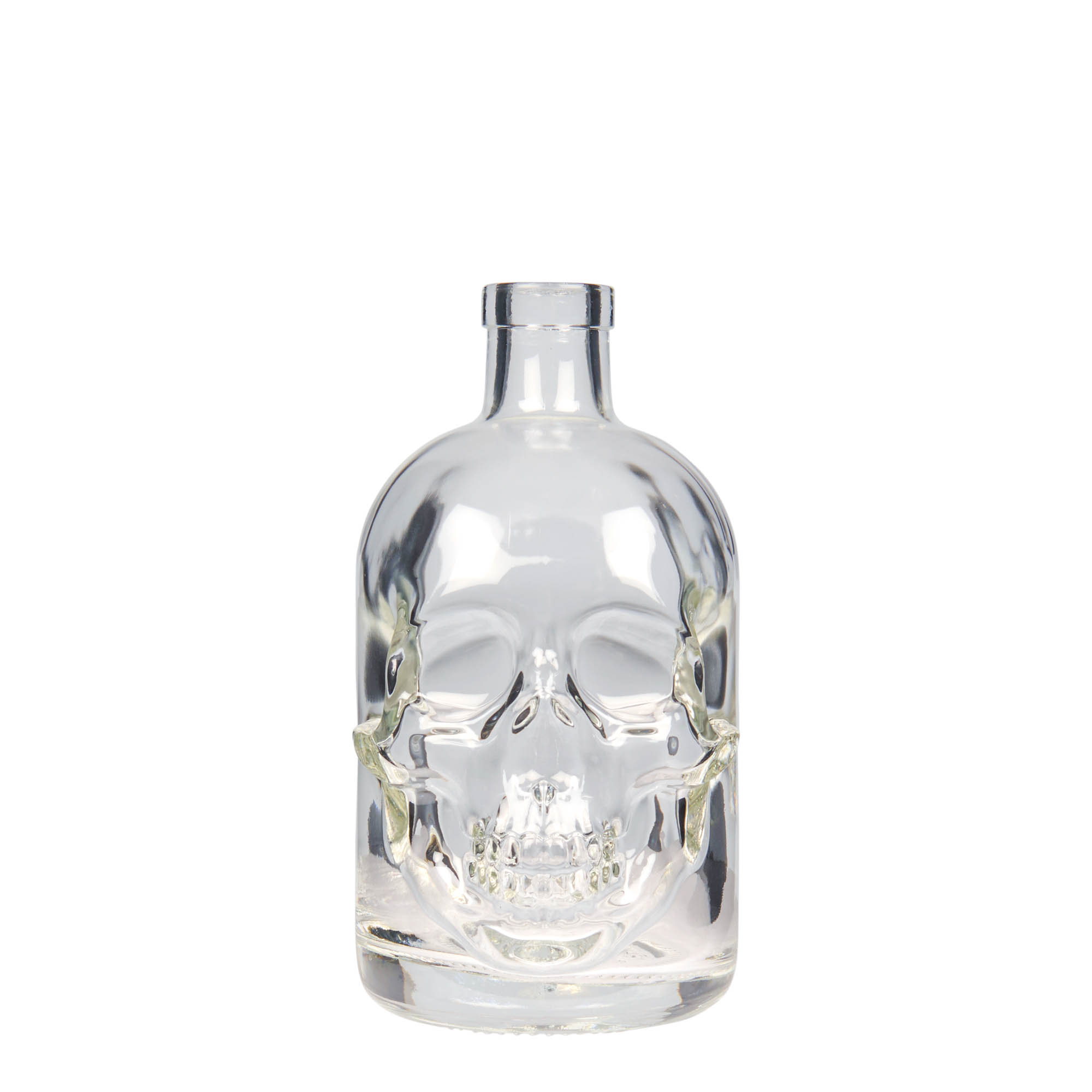Bouteille en verre de 500 ml « Tête de mort », ouverture : bouchon en liège Bouteille en verre de 500 ml « Tête de mort », ouverture : bouchon en liège