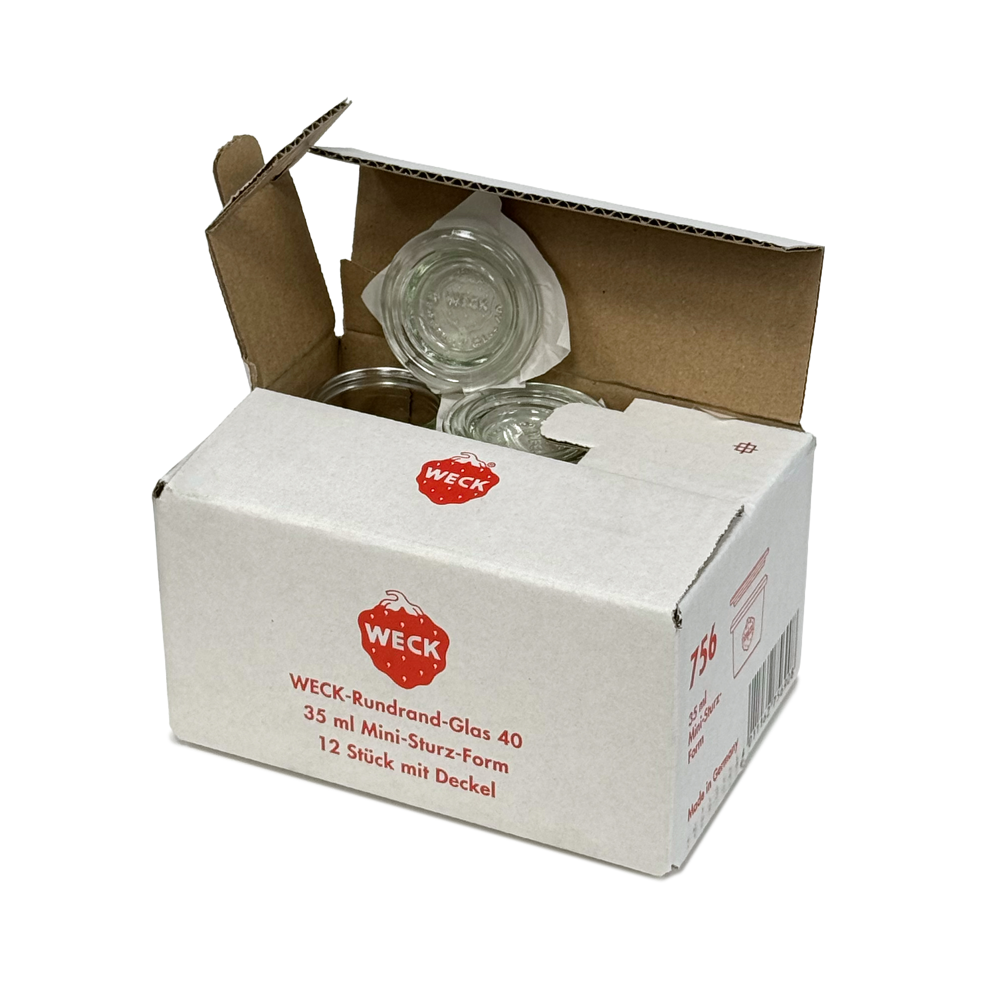12x 35 ml bocal WECK à renversement avec couvercle en verre RR 40