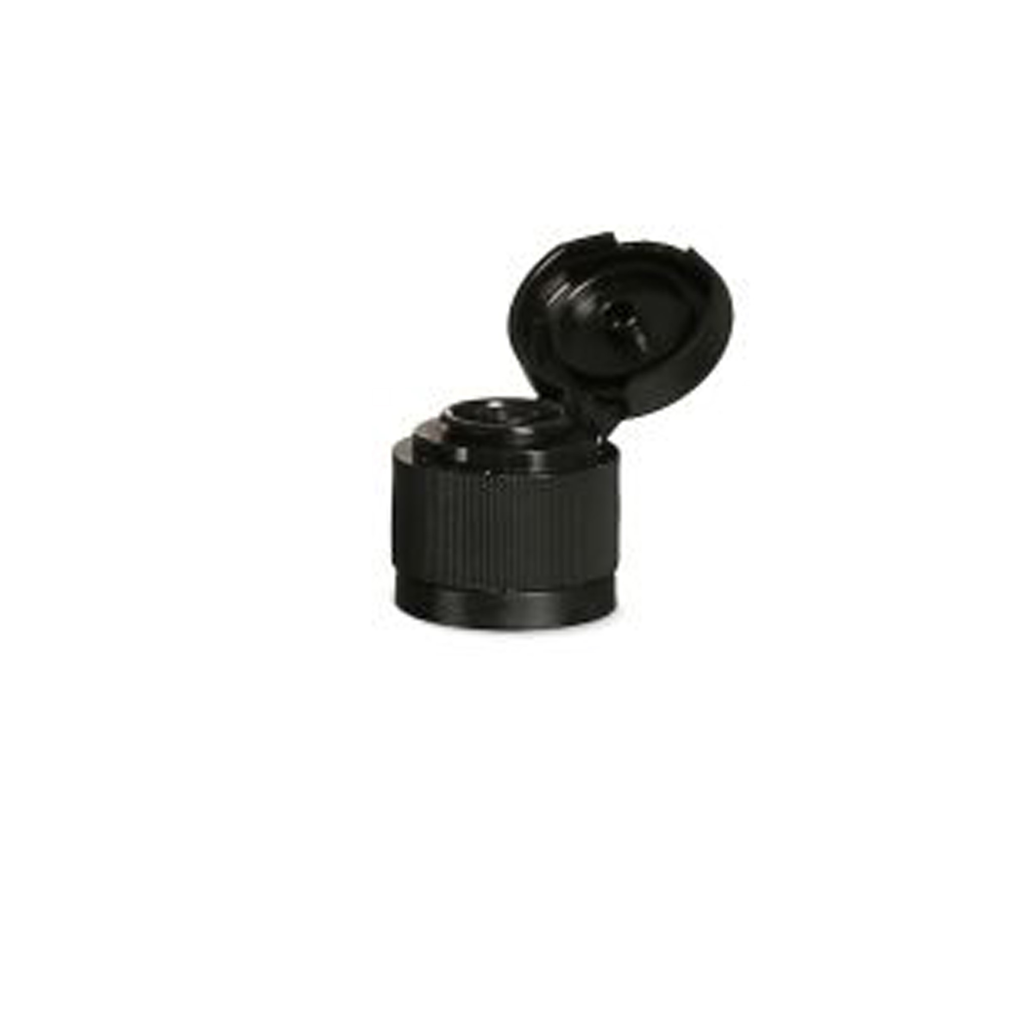 Bouchon à vis charnière rabattable, plastique PP, noir, pour embouchure : DIN 18