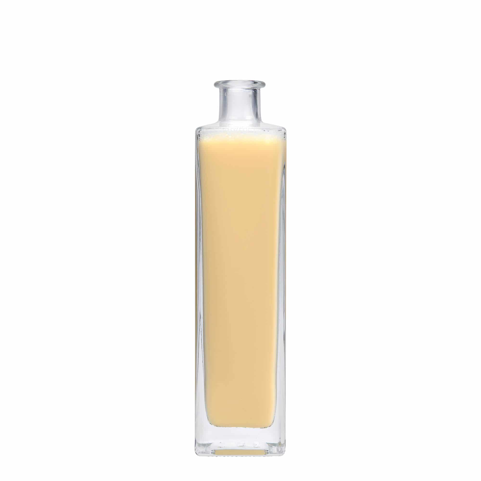 Bouteille en verre 500 ml « Rafaello », carrée, ouverture : bouchon en liège