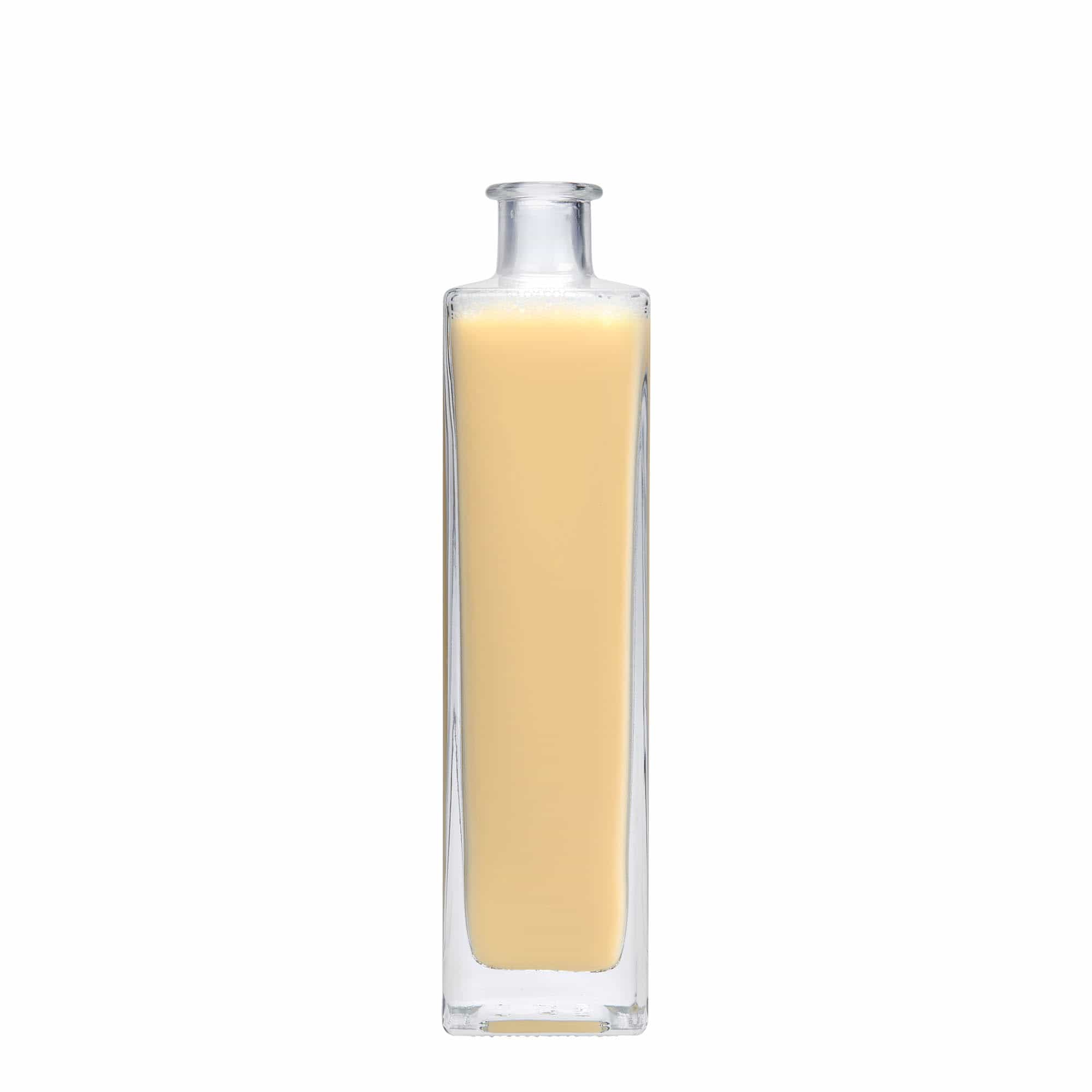 Bouteille en verre 500 ml « Rafaello », carrée, ouverture : bouchon en liège Bouteille en verre 500 ml « Rafaello », carrée, ouverture : bouchon en liège