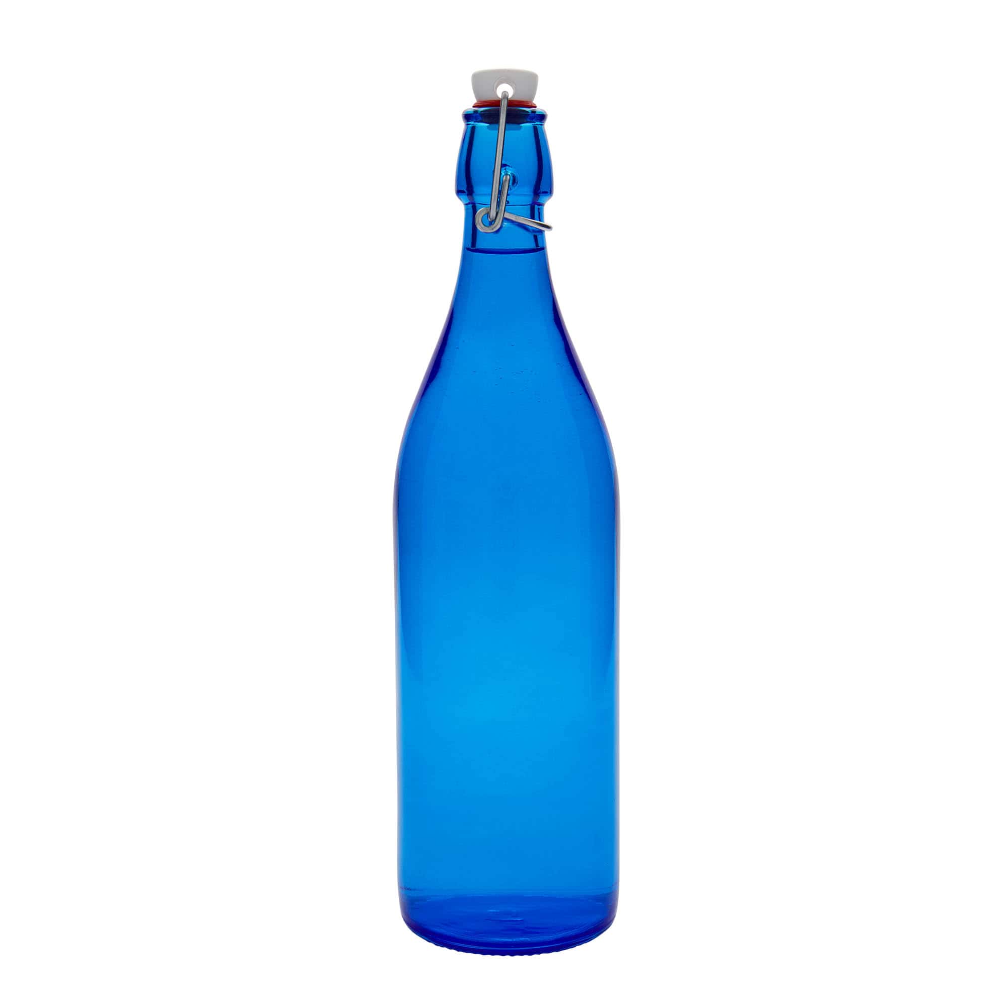 Bouteille en verre 1 000 ml « Giara », bleue, ouverture : bouchon à bascule Bouteille en verre 1 000 ml « Giara », bleue, ouverture : bouchon à bascule