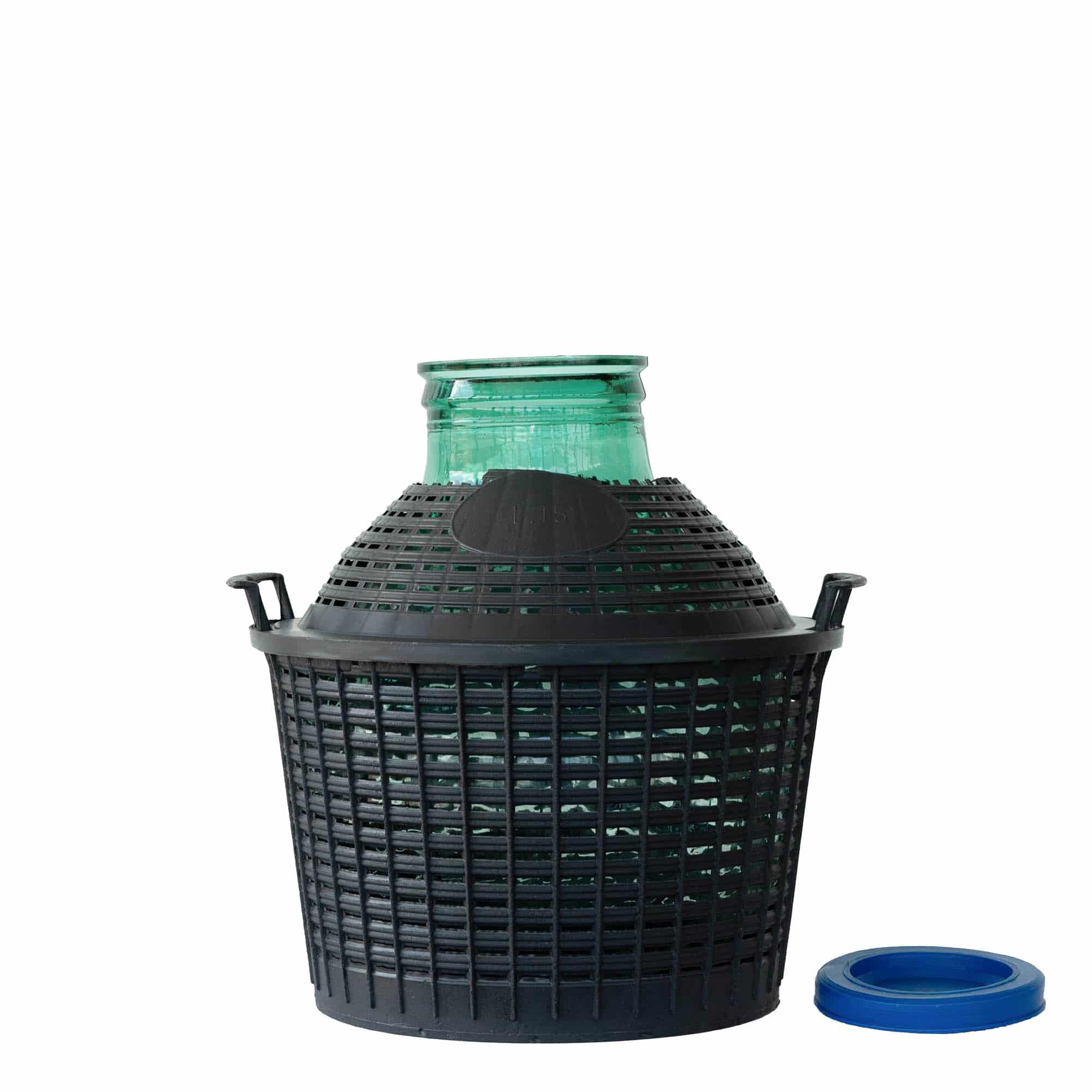 Bouteille ballon 15 l col large, verre, ouverture : couvercle à emboîtement