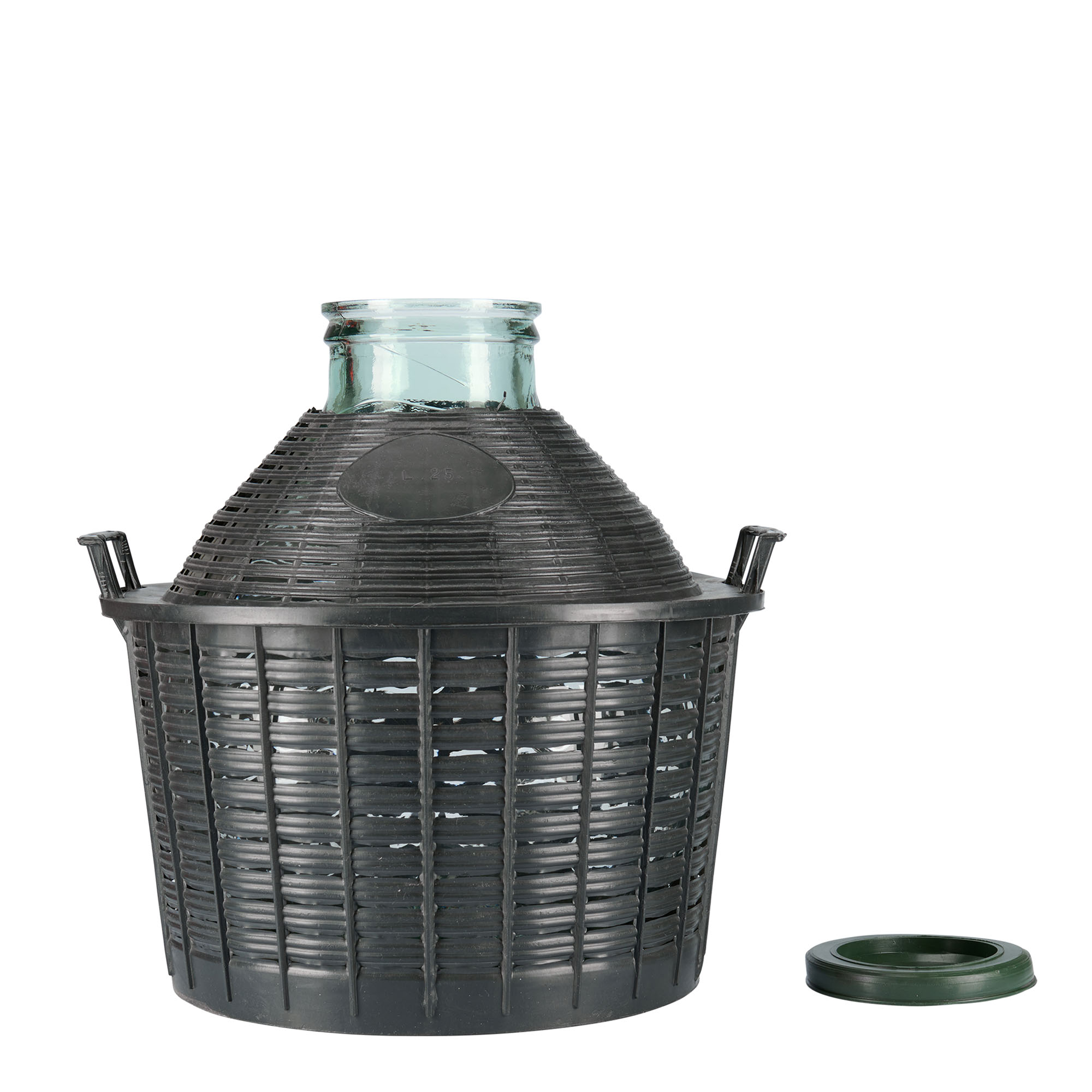 Bouteille ballon 25 l à large col, verre, ouverture : bouchon à emboîtement Bouteille ballon 25 l à large col, verre, ouverture : bouchon à emboîtement