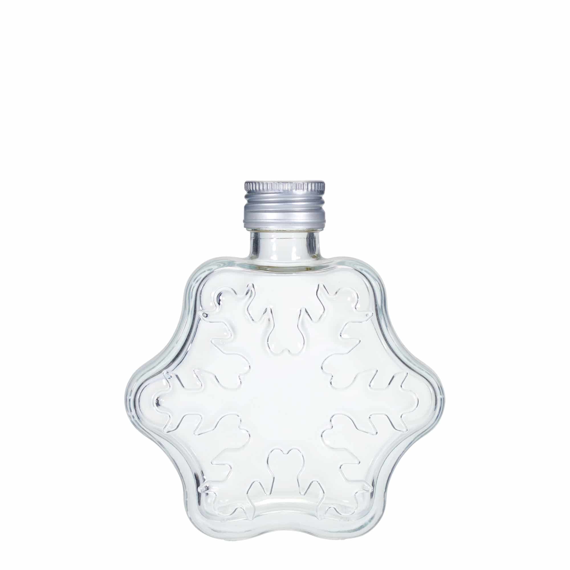 Bouteille en verre de 200 ml 'Flocon de Neige', bouchage: PP 28