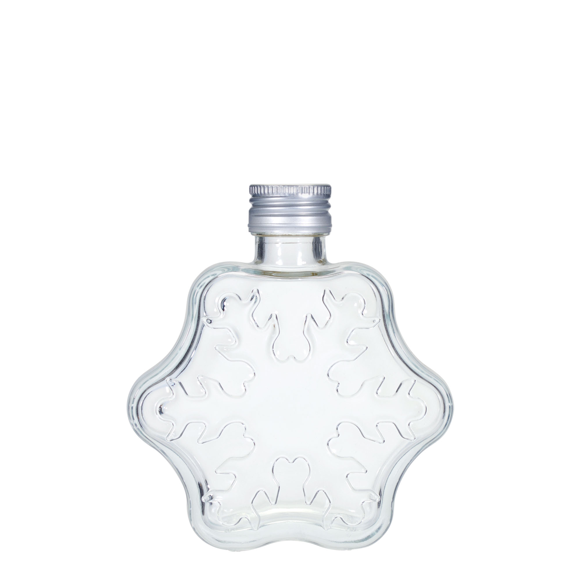 Bouteille en verre 200 ml 'Flocon de neige', ouverture : PP 28