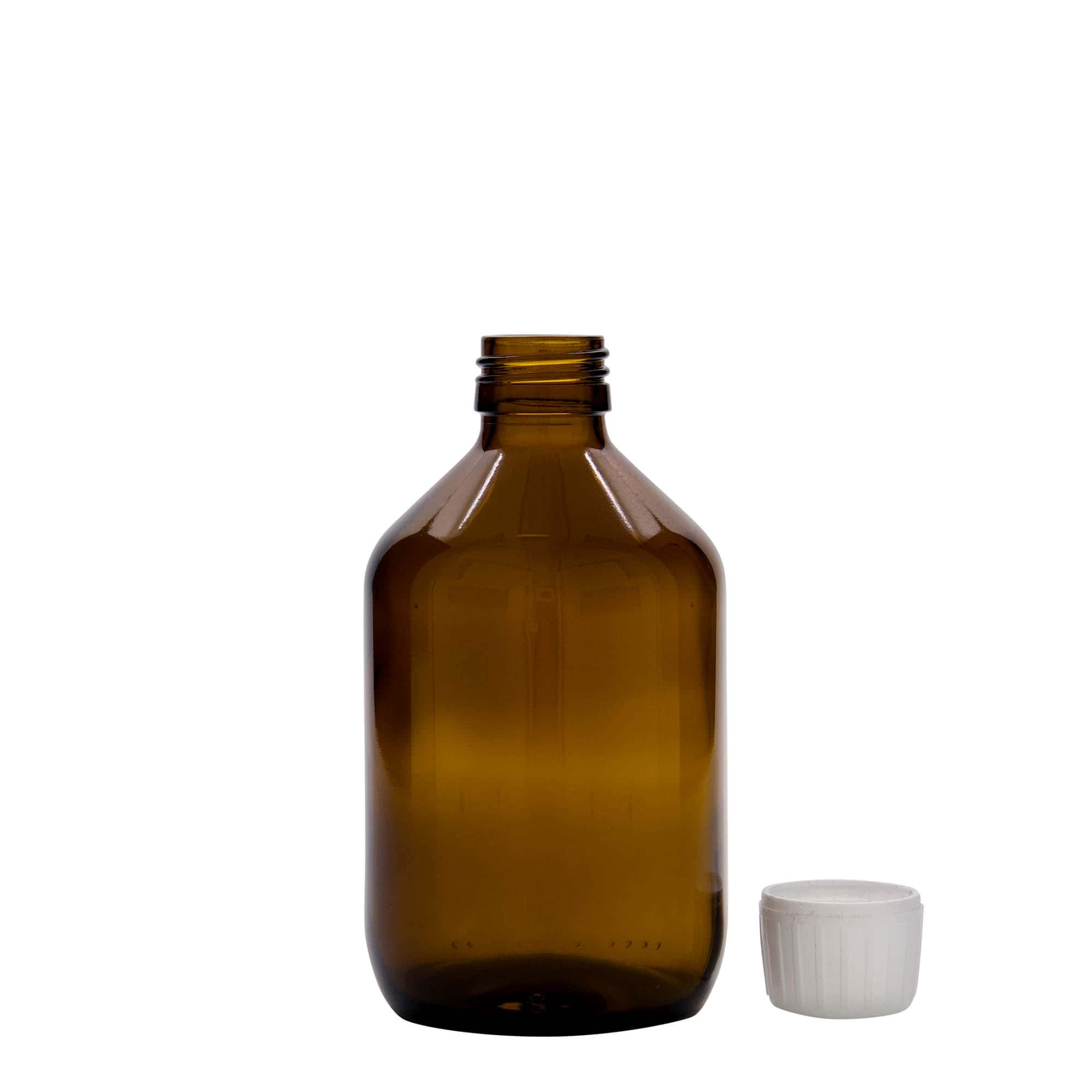 Flacon médical 300 ml, brun, verre, ouverture : PP 28