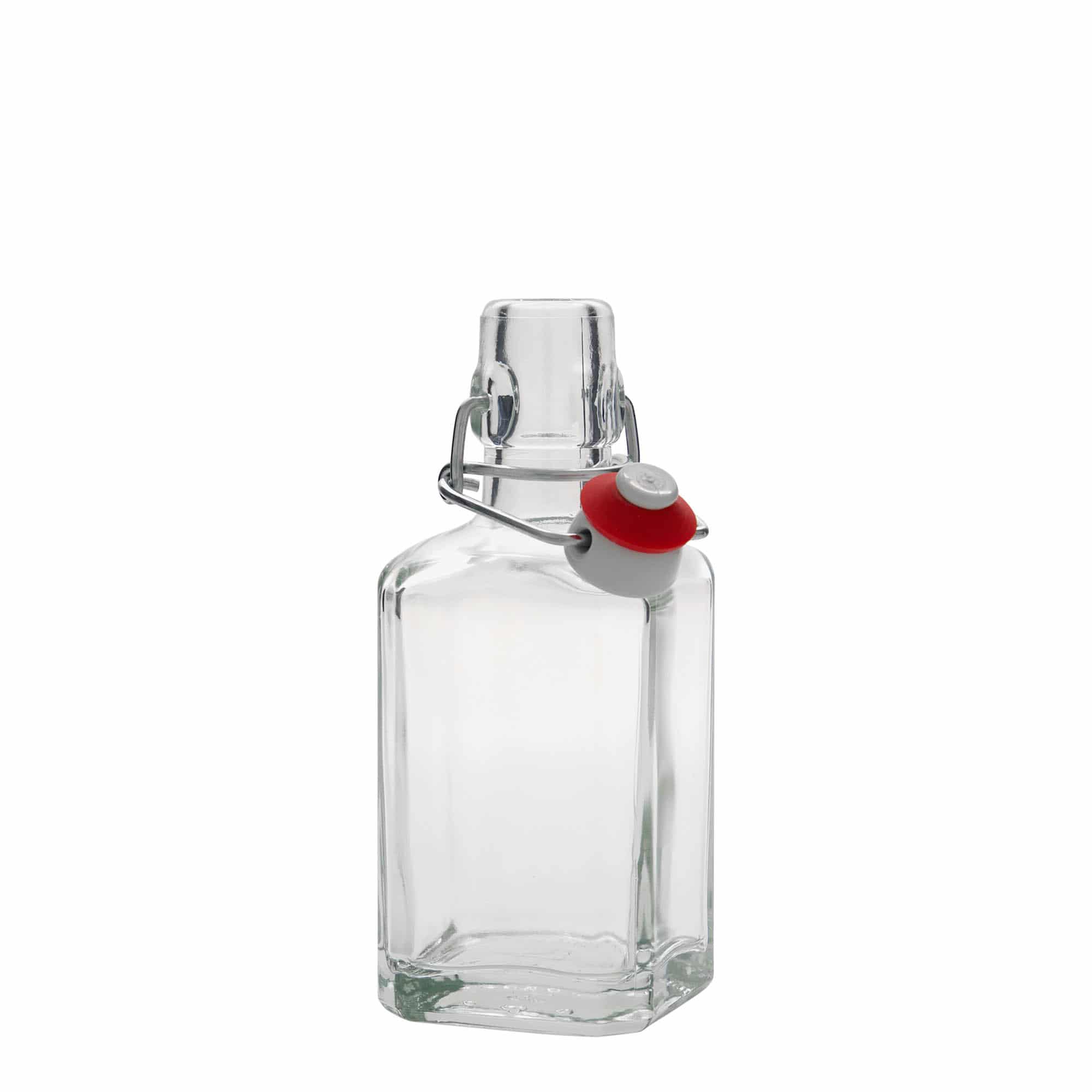 Flacon en verre 250 ml « Rialto », carré, ouverture : fermeture à bascule Flacon en verre 250 ml « Rialto », carré, ouverture : fermeture à bascule
