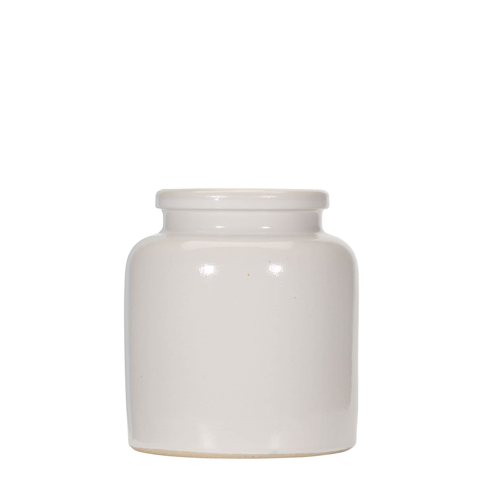 Pot en grès 270 ml, céramique, blanc, bouchage: couvercle cloche