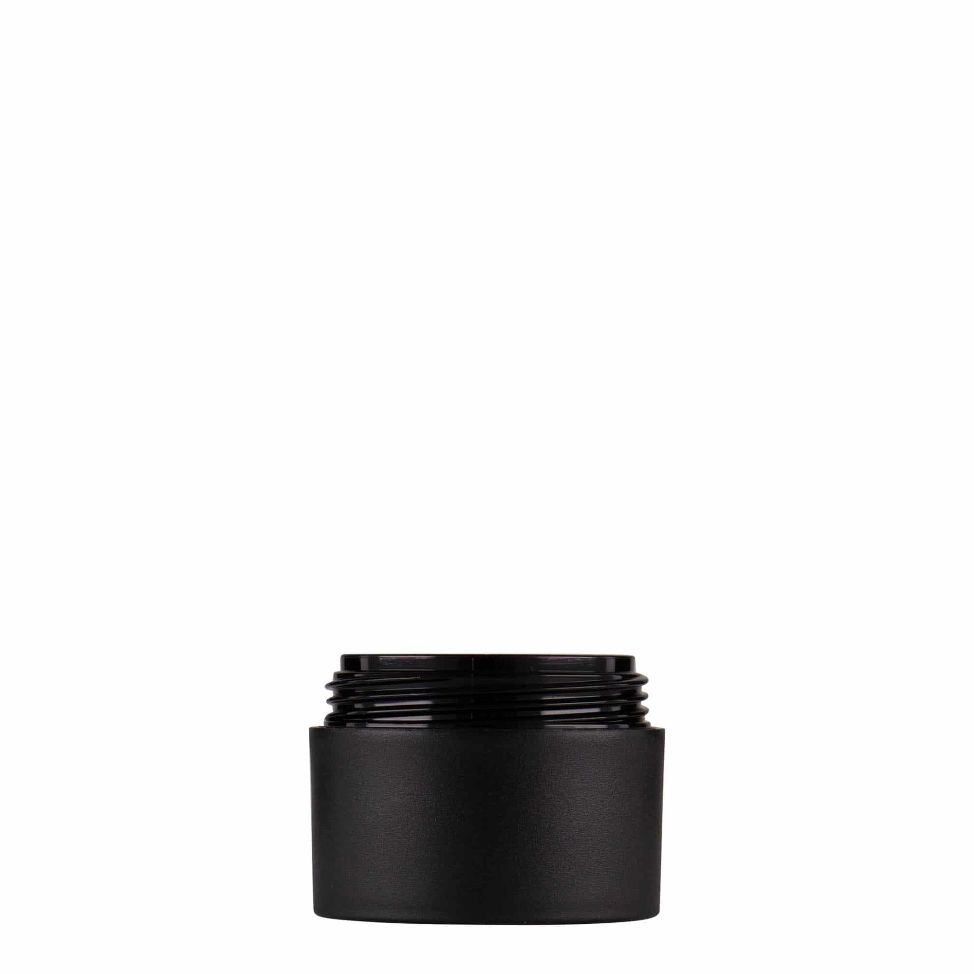Boîte en plastique 15 ml 'Antonella', PP, noire, bouchage: Bougage à vis