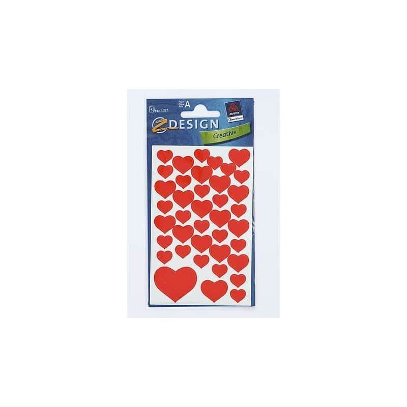 Sticker usage spécial 'Cœurs', papier, rouge