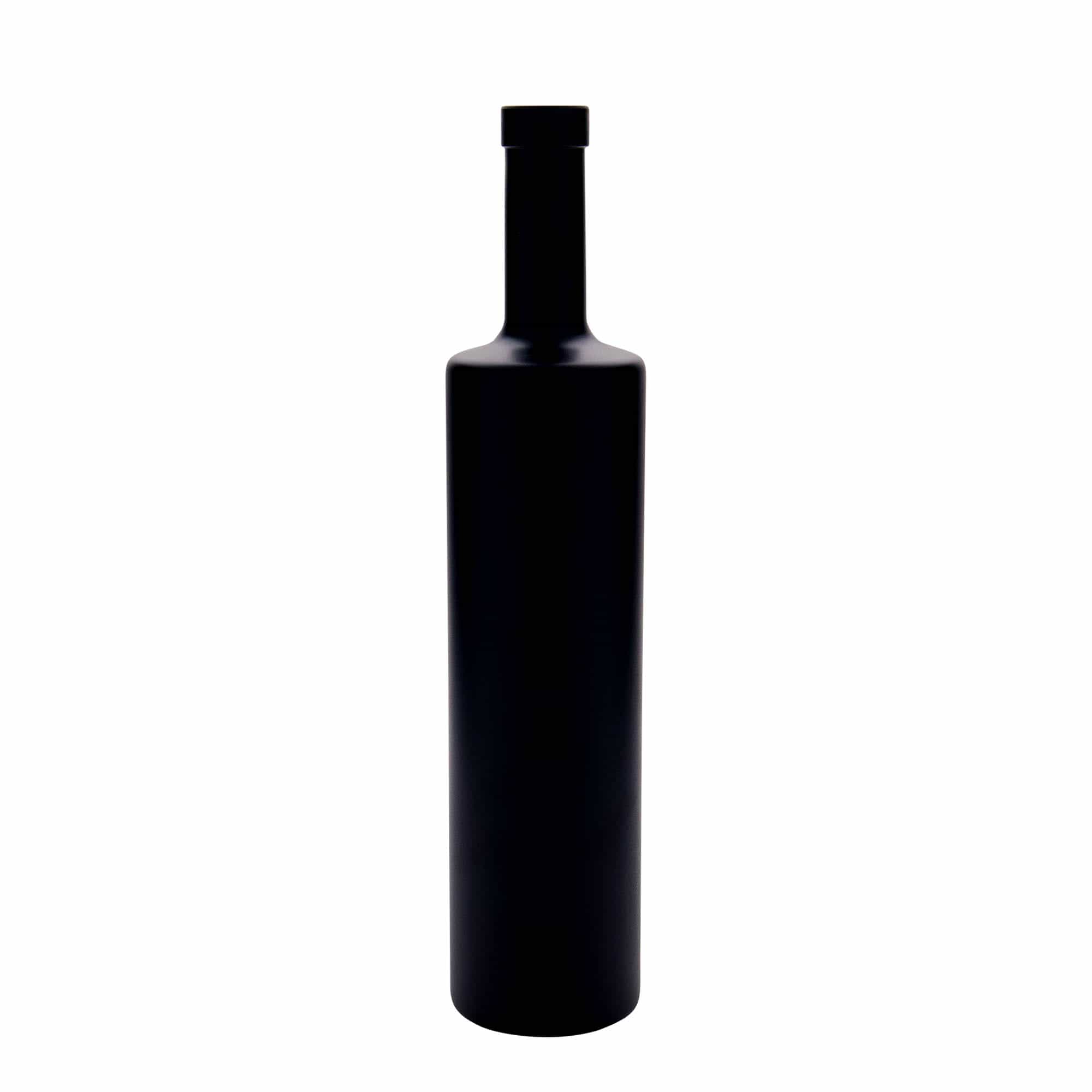 Bouteille en verre 700 ml « Centurio », noire, ouverture : bouchon en liège