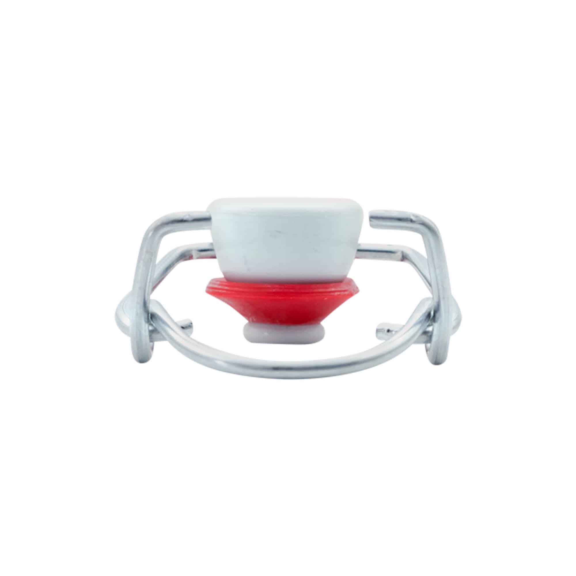 Fermeture à boucle standard, plastique, rouge-blanc