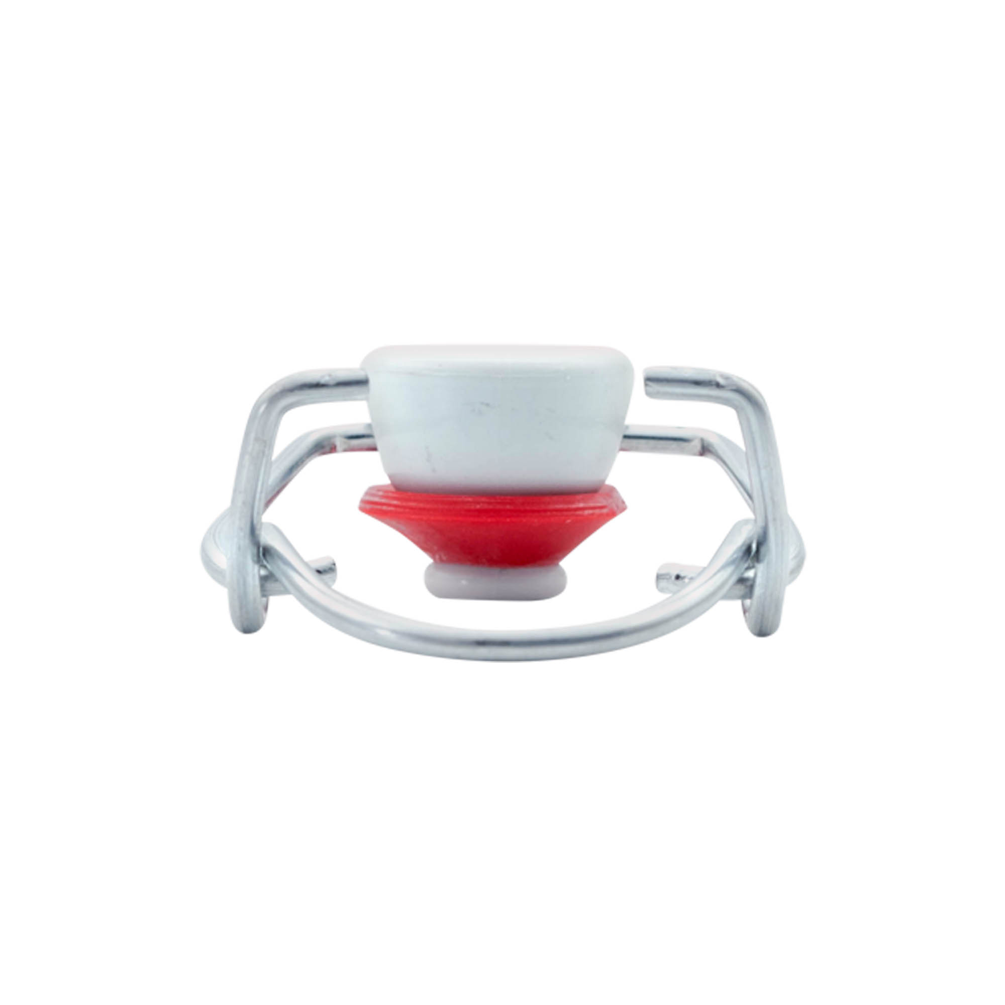 Fermeture à boucle standard, plastique, rouge-blanc Fermeture à boucle standard, plastique, rouge-blanc