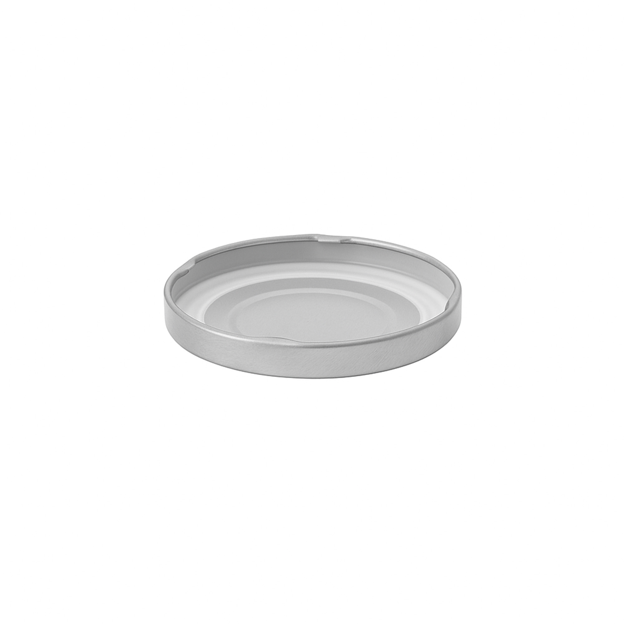 Bouchon à visser, tôle blanche, argenté, pour ouverture : TO 63 Bouchon à visser, tôle blanche, argenté, pour ouverture : TO 63