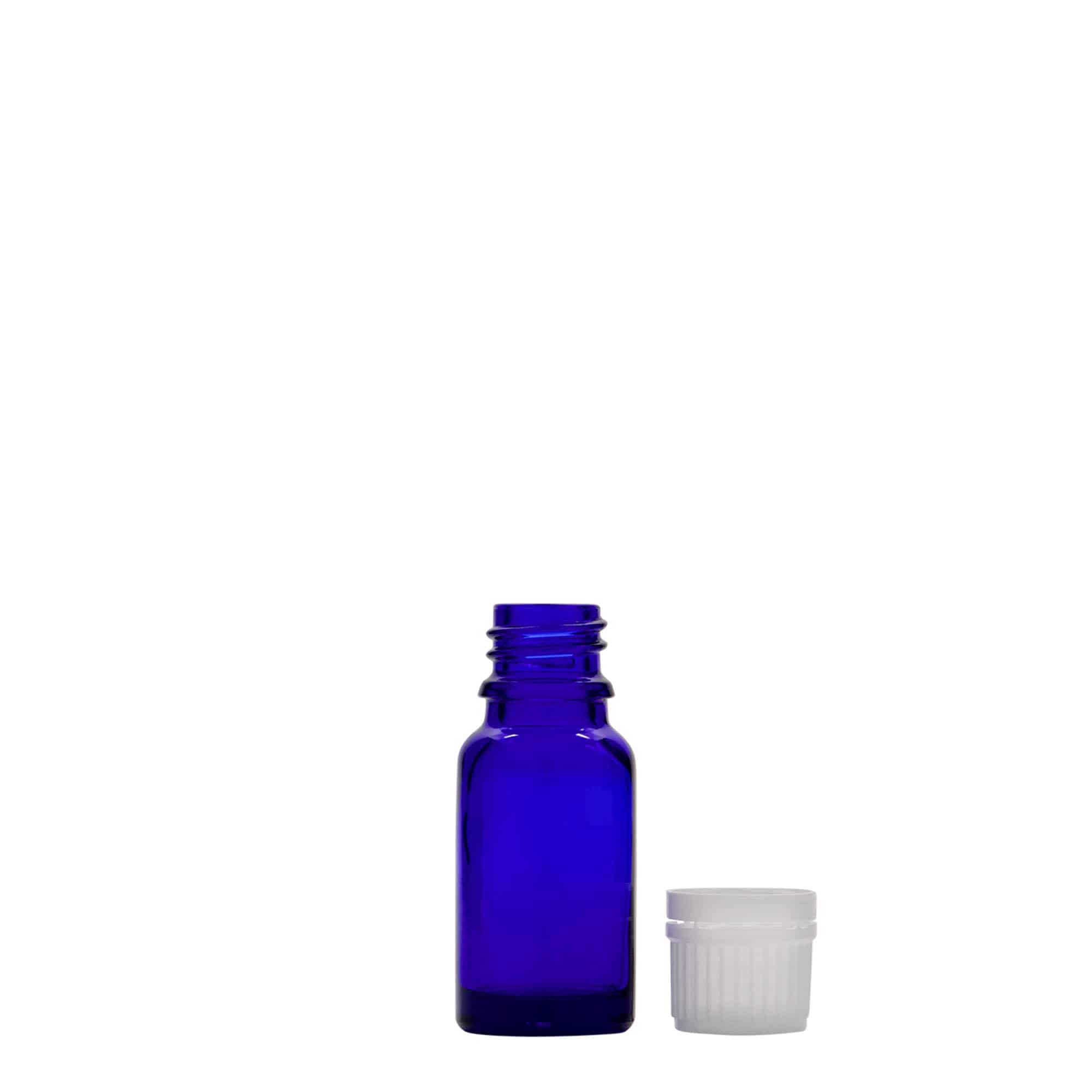 Flacon pharmaceutique 10 ml , verre, bleu roi, bouchage: DIN 18