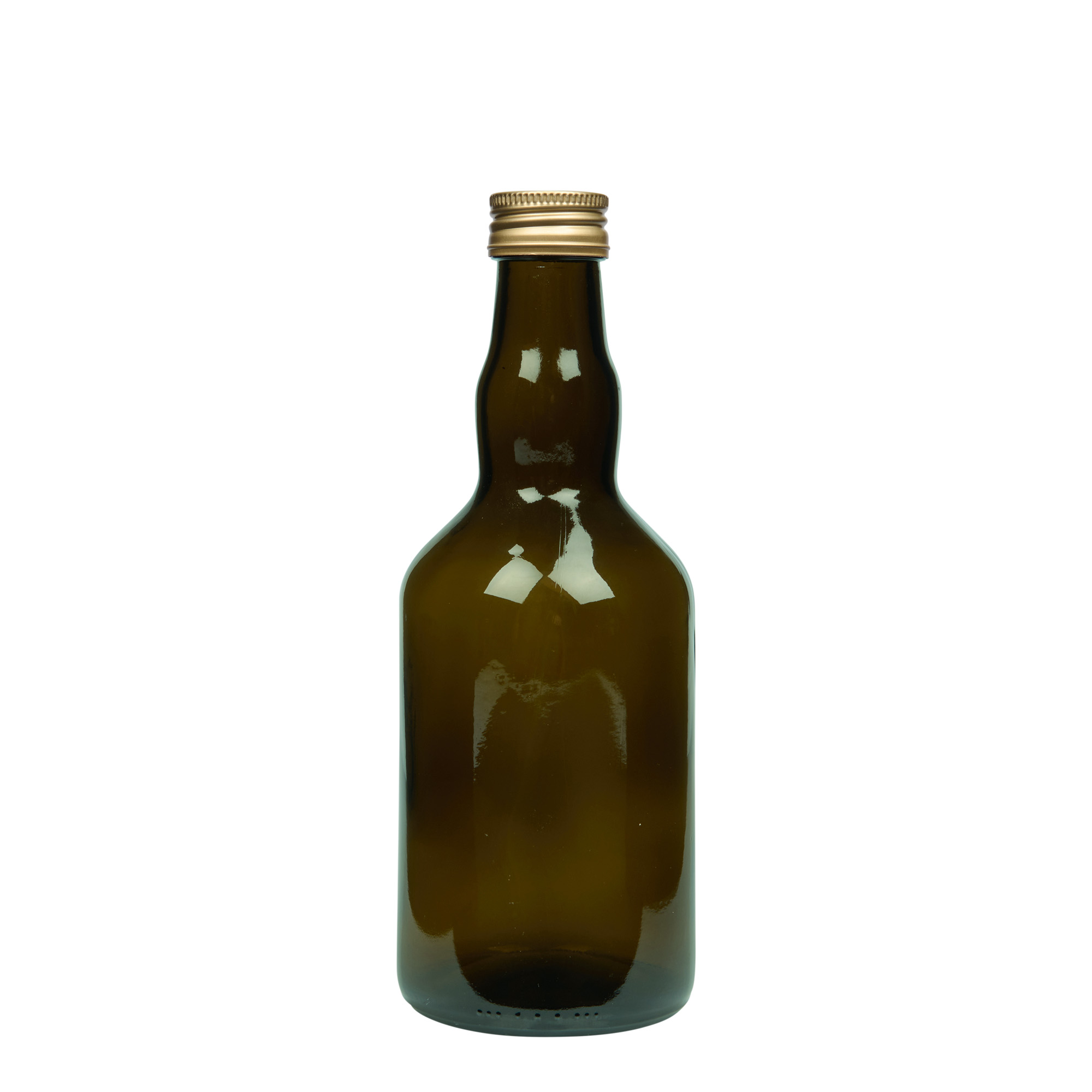 Bouteille en verre 500 ml 'Olona', vert antique, ouverture : PP 31,5 Bouteille en verre 500 ml 'Olona', vert antique, ouverture : PP 31,5