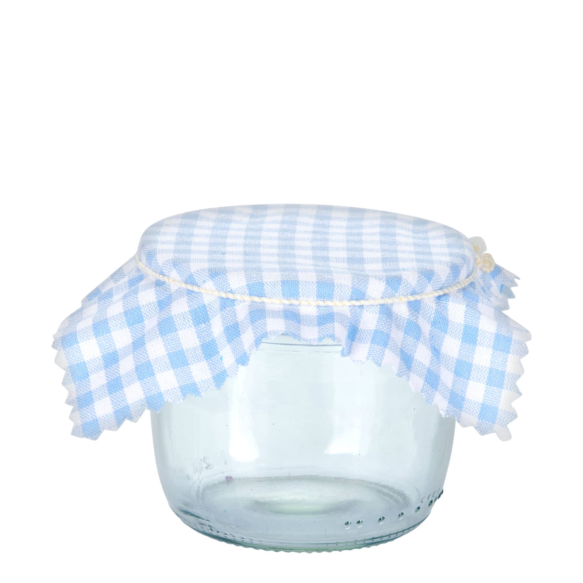 Petite nappe en tissu à carreaux 12x12, carrée, textile, bleu clair, ouverture : TO38-TO53