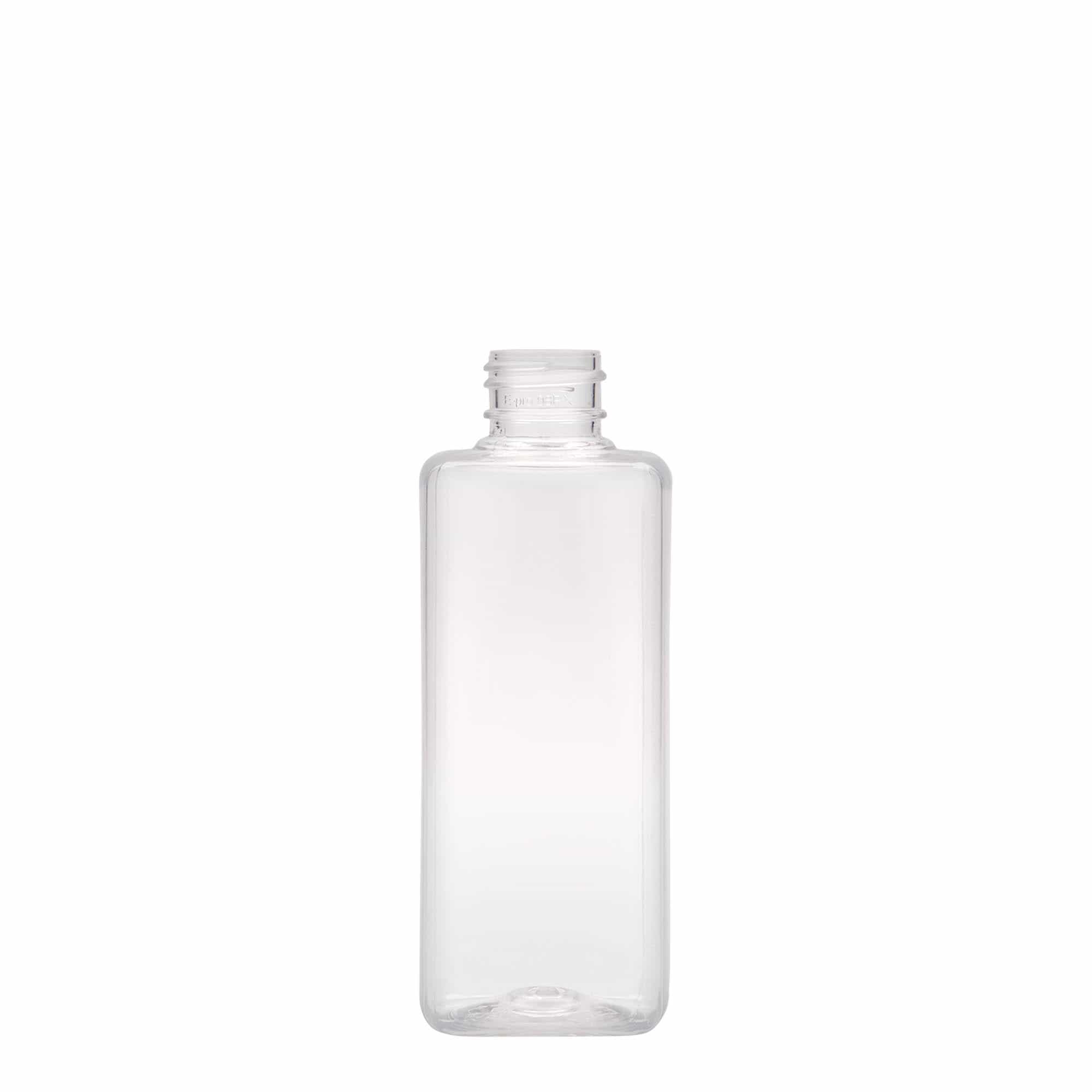 Bouteille PET 200 ml « Karl », carrée, plastique, goulot : 24/410