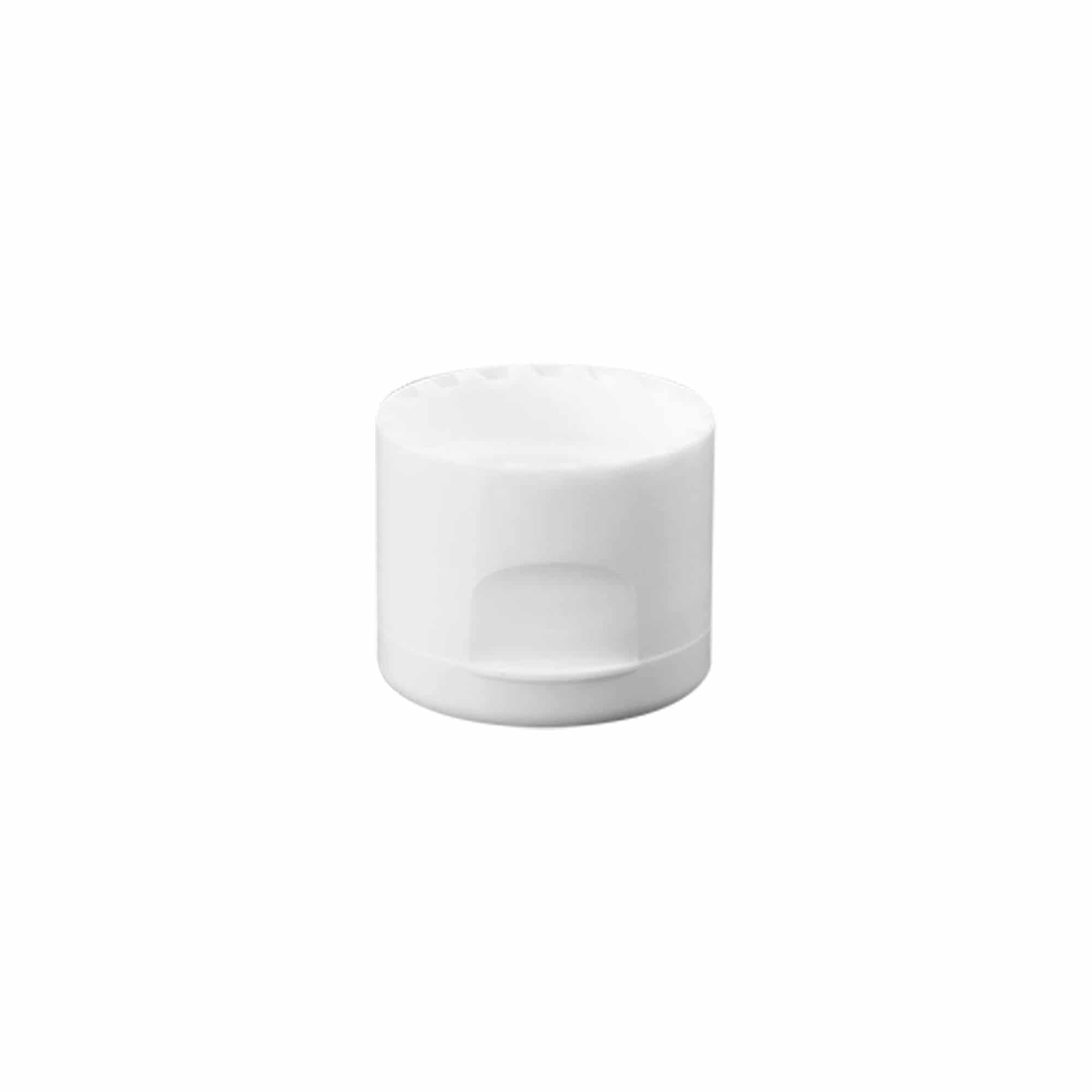 Bouchon à vis avec charnière, plastique PP blanc, pour goulot : 24/410
