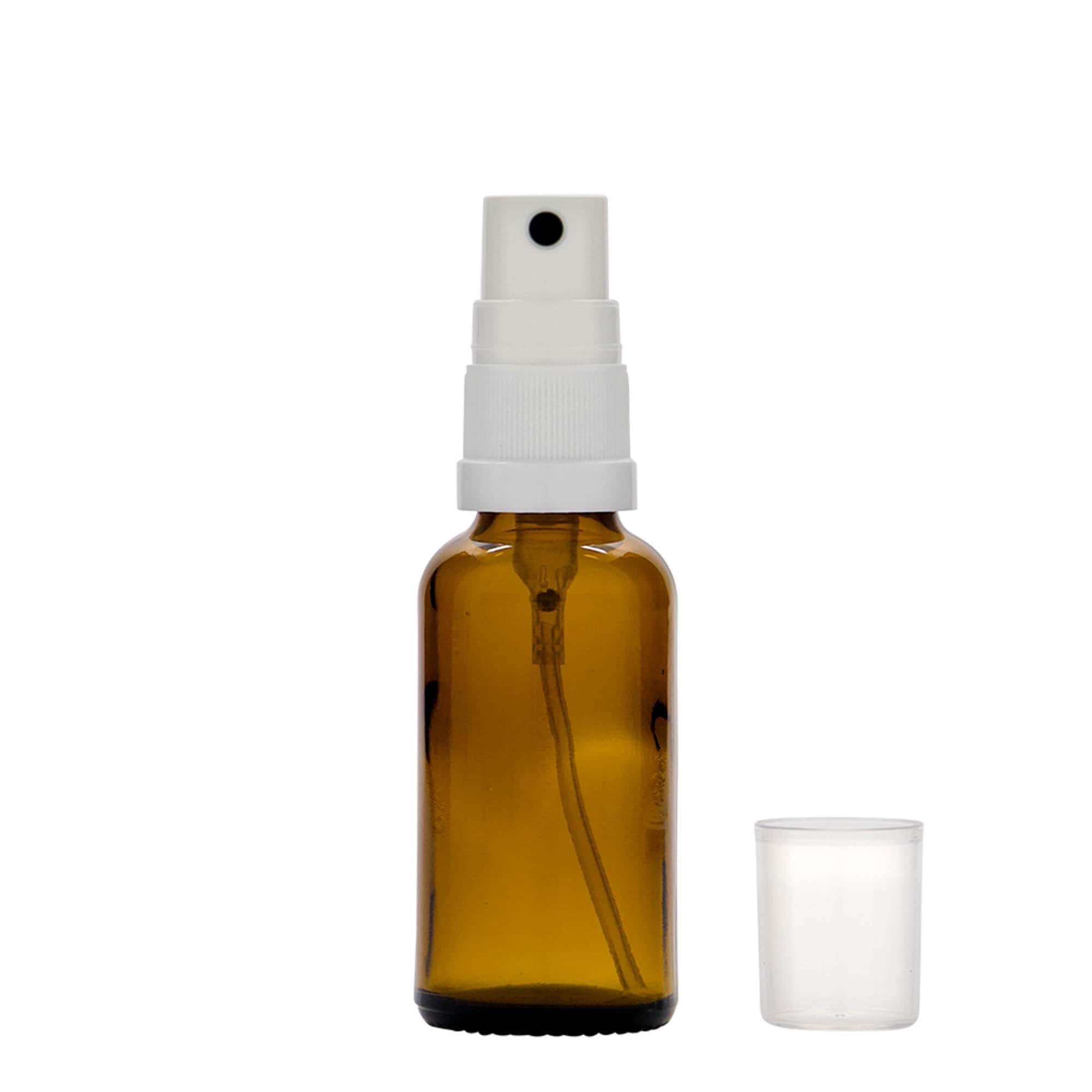 Flacon pulvérisateur médical 30 ml, verre, brun, embouchure : DIN 18