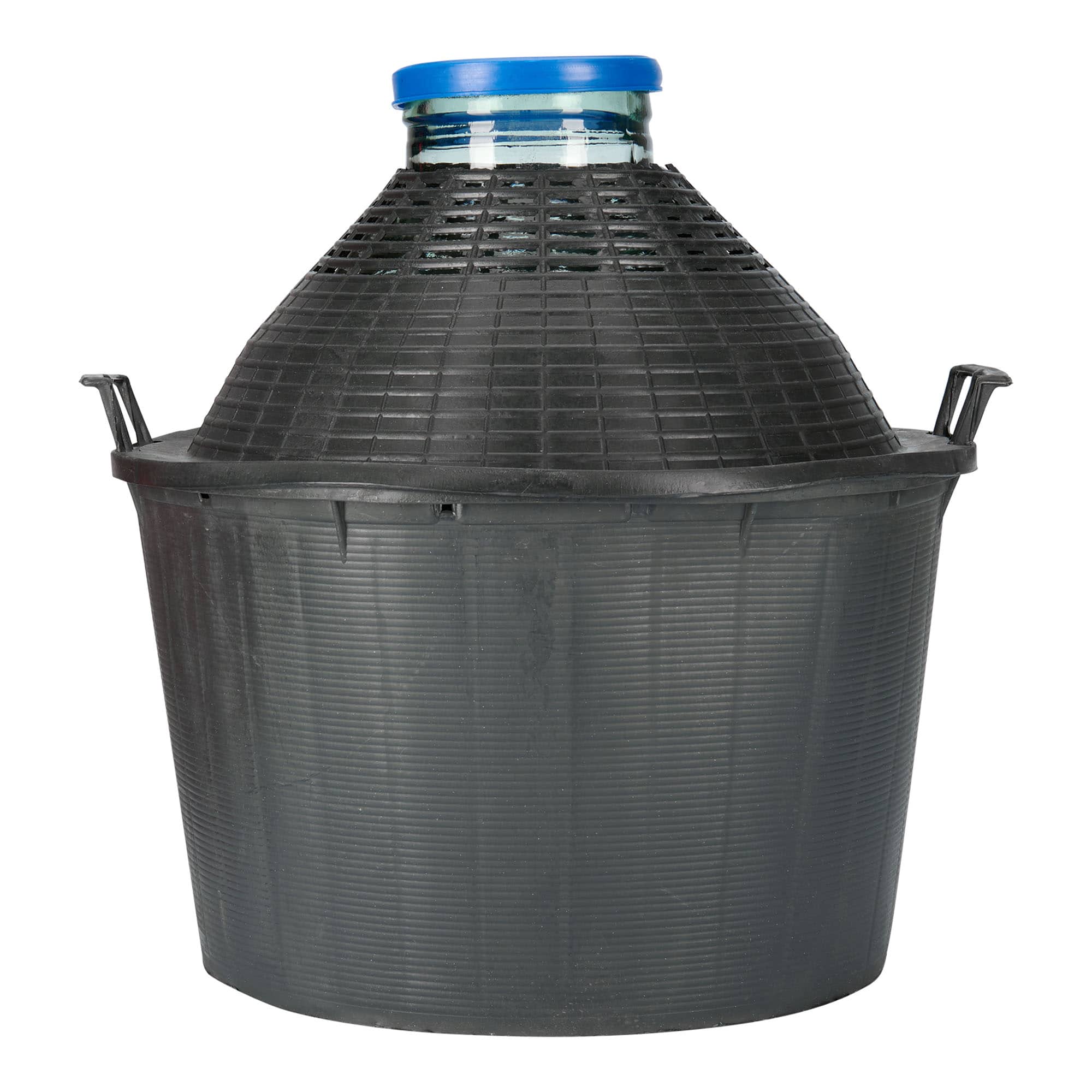 Dame-jeanne 34 l à col large, verre, bouchage: couvercle cloche
