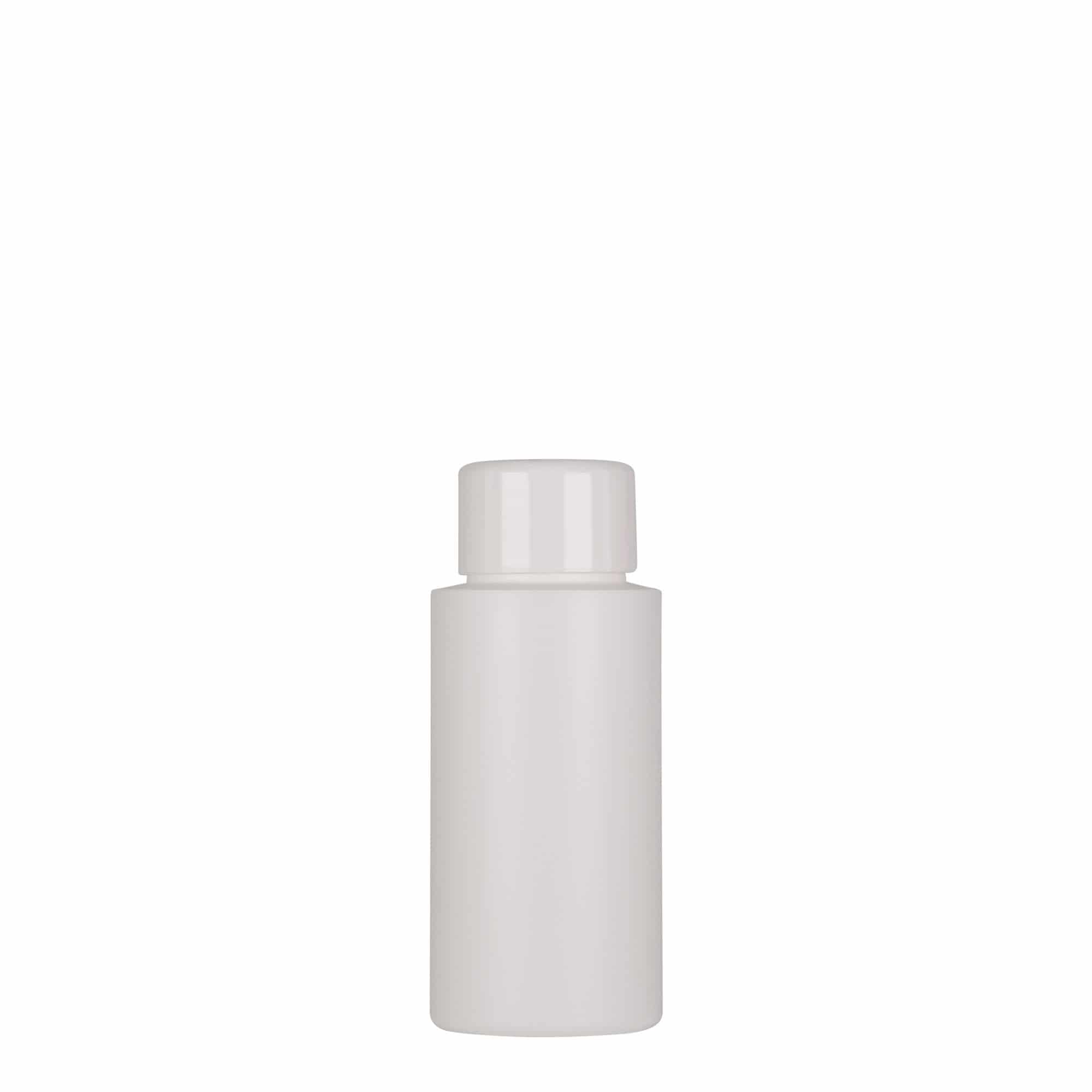 Bouteille en plastique 50 ml 'Pipe', Green PEHD, blanche, col : GPI 24/410