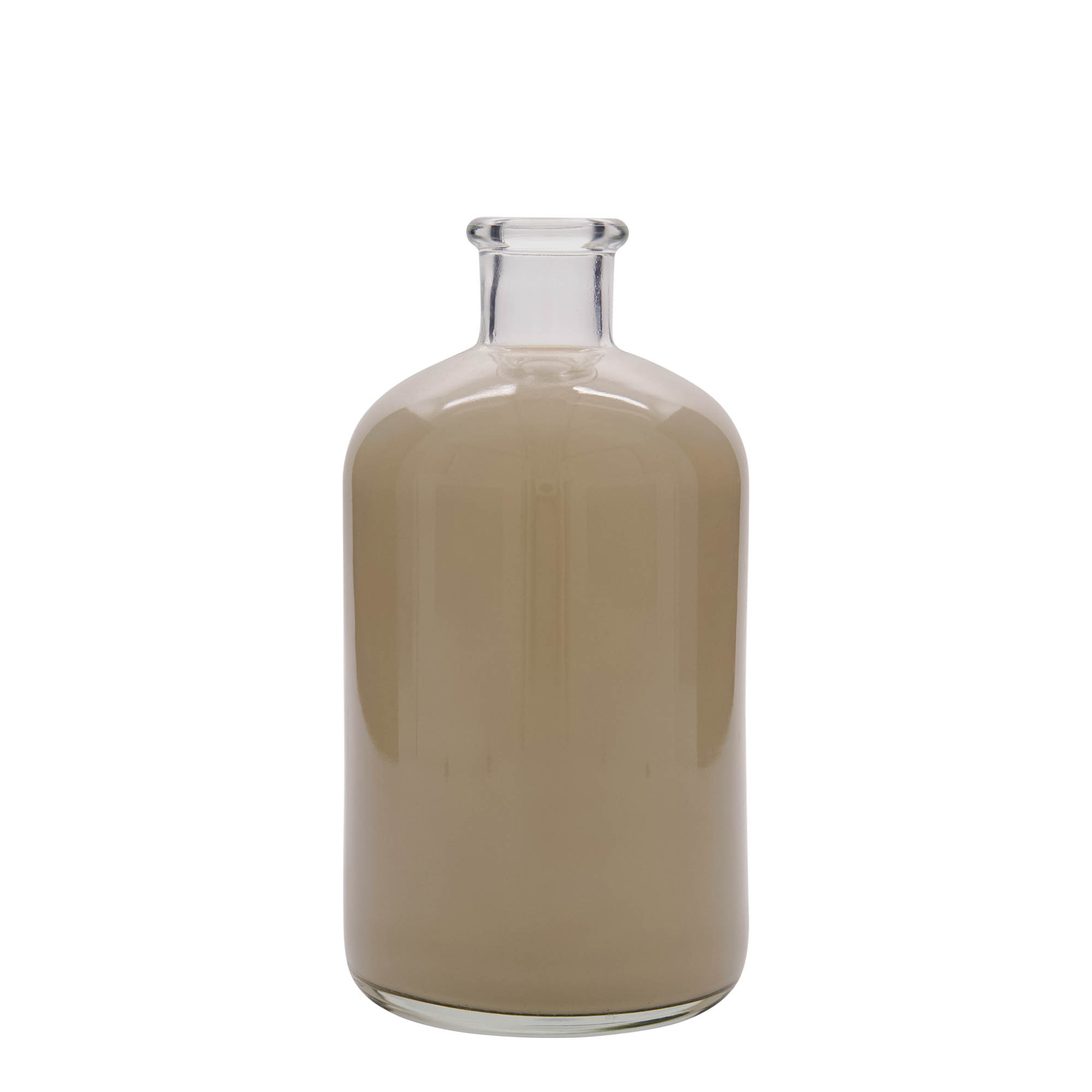Bouteille en verre de 1 000 ml, apothicaire, ouverture : bouchon en liège